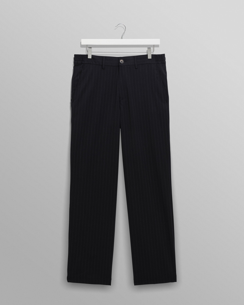 Bayham - Navy Wool Blend Pinstripe Trousers 1
