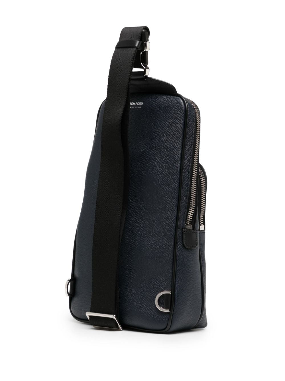 logo-buckle leather backpack - 3