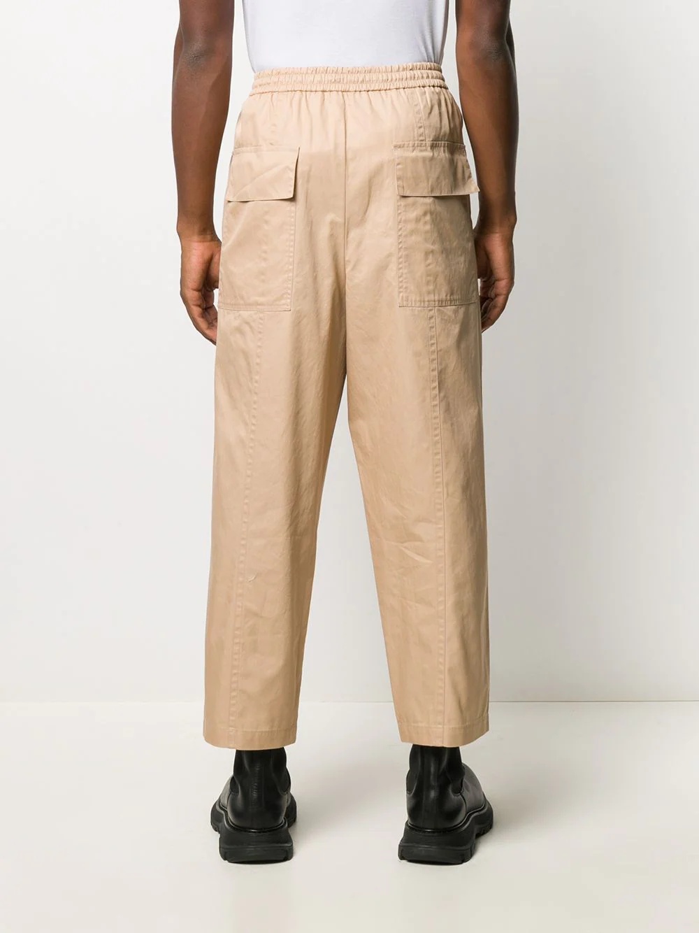 drawstring cropped tapered trousers - 4