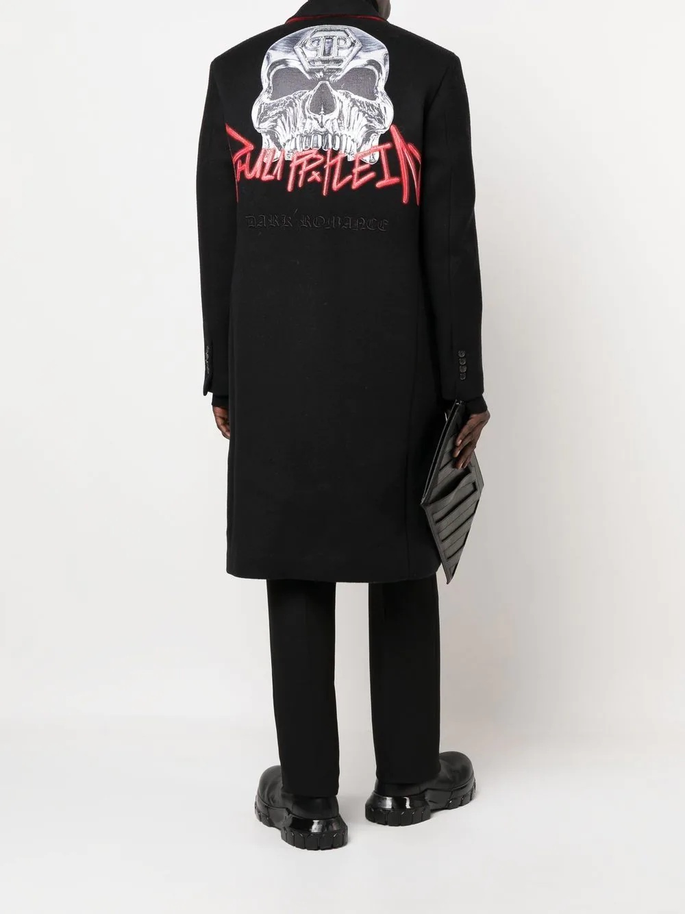 graffiti-print single-breasted coat - 2