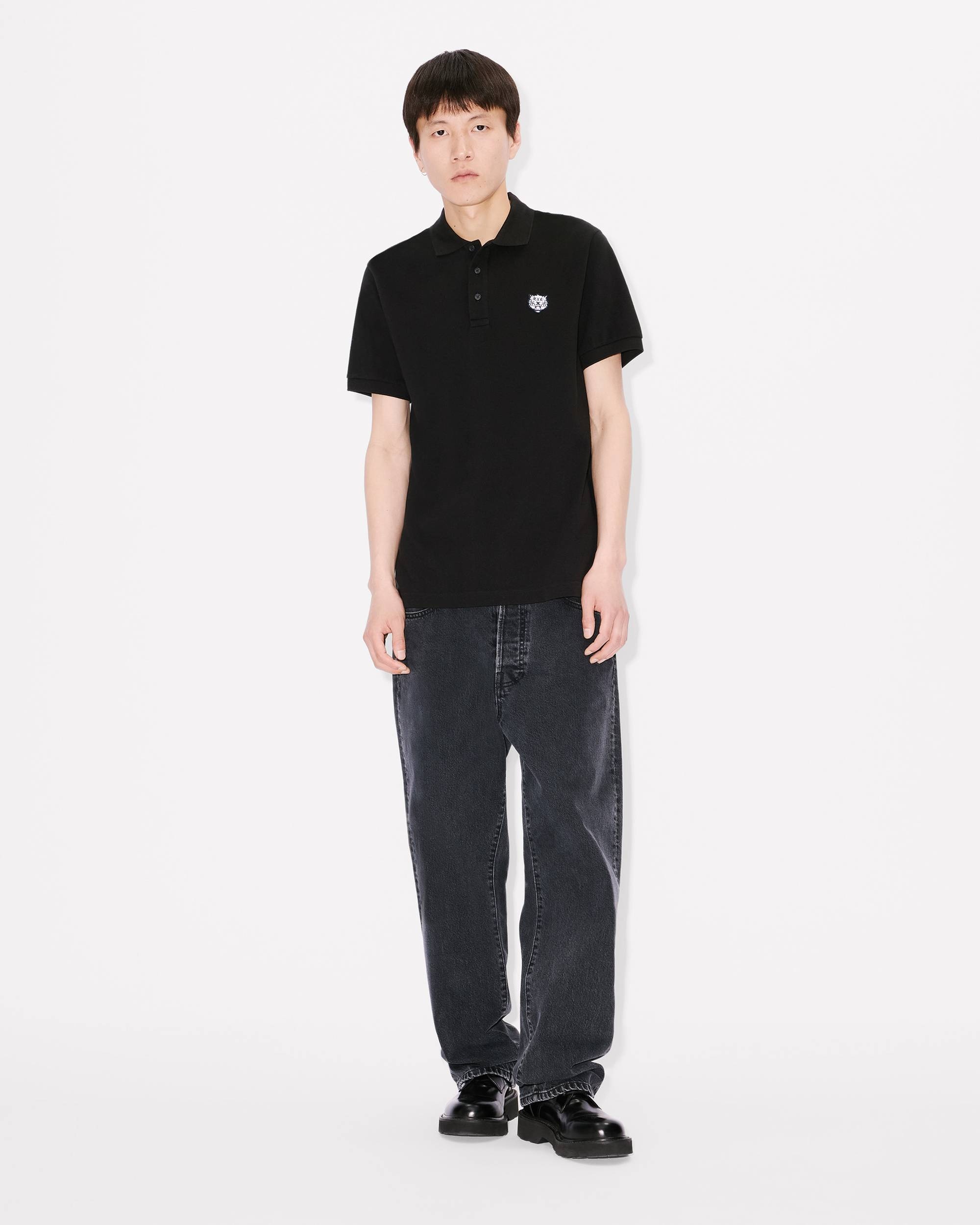 'KENZO Happy Tiger' embroidered slim polo in cotton - 5