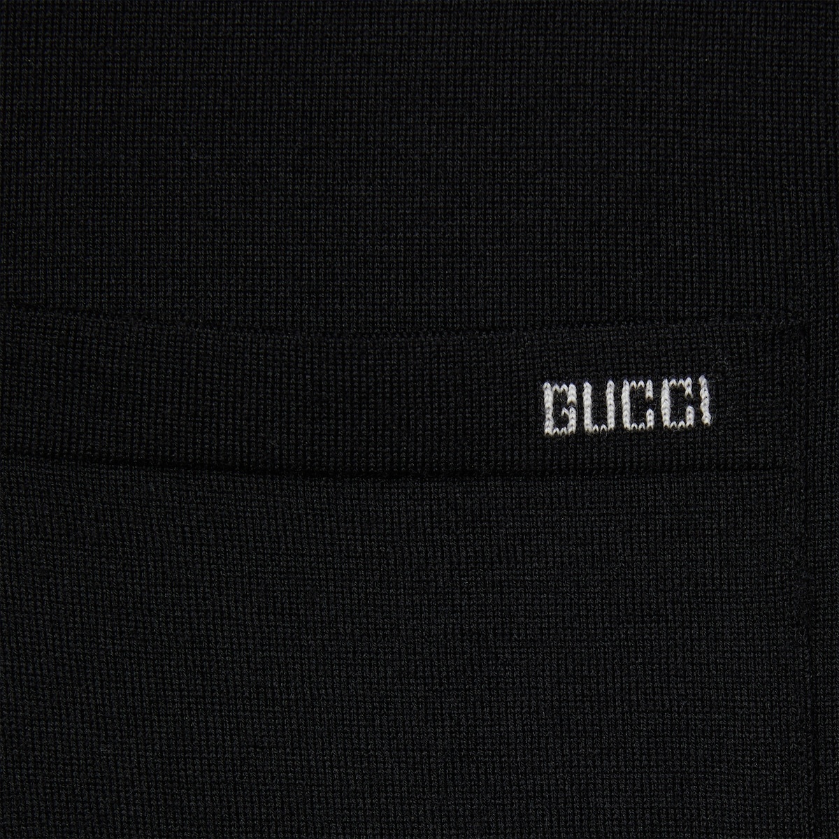 Fine wool knit polo top with intarsia - 7