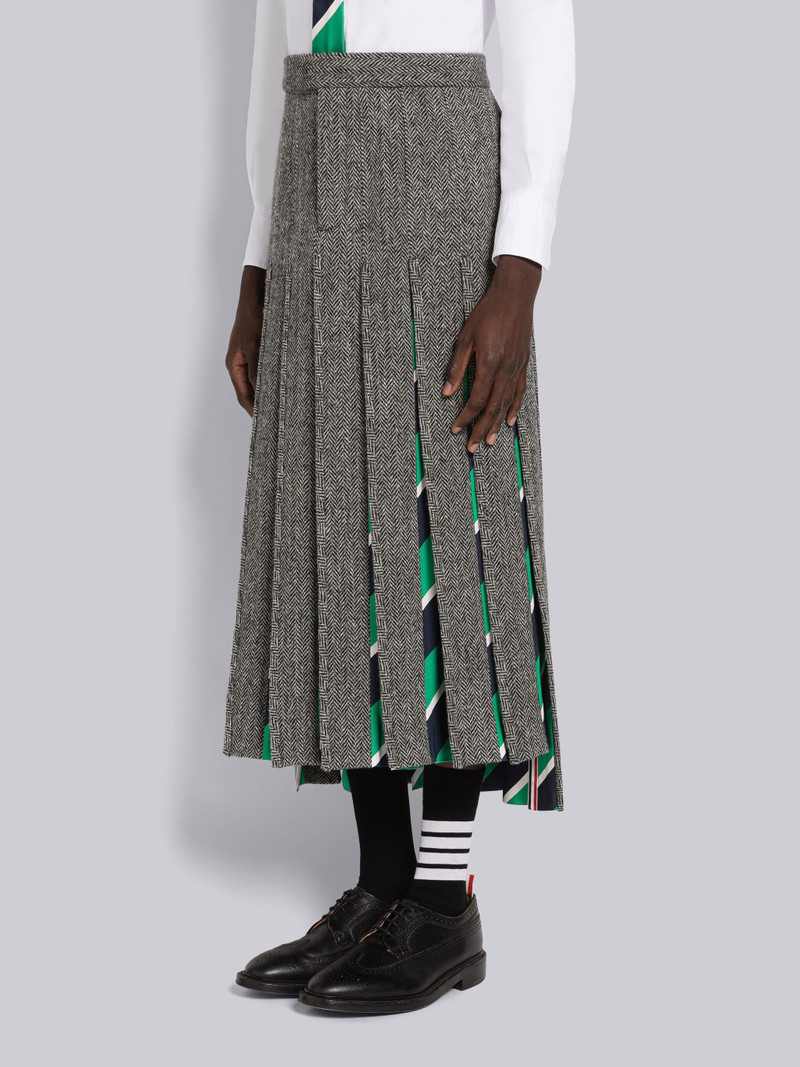 Thom Browne Herringbone Ankle Length Pleated Skirt outlook