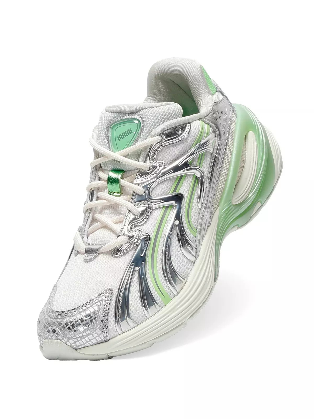 PUMA Inverse Light Beam "Warm White/Spring Fern/Sage Frost" Women's Shoe - 5