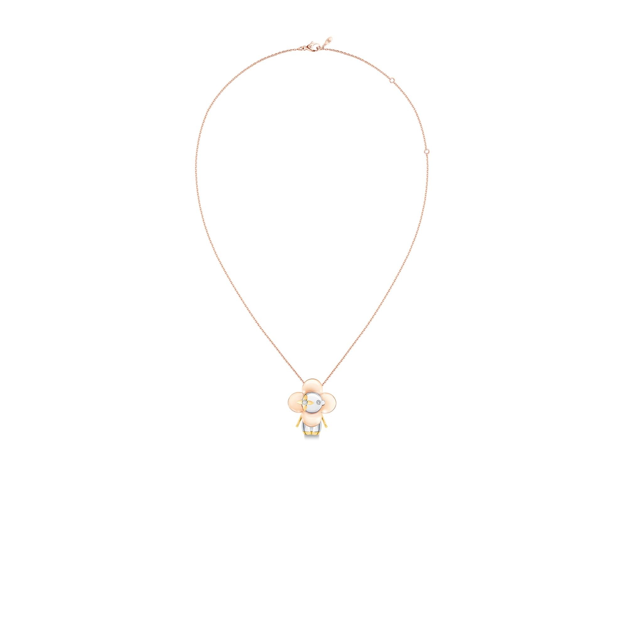 Vivienne pendant, 3 golds & diamonds - 5