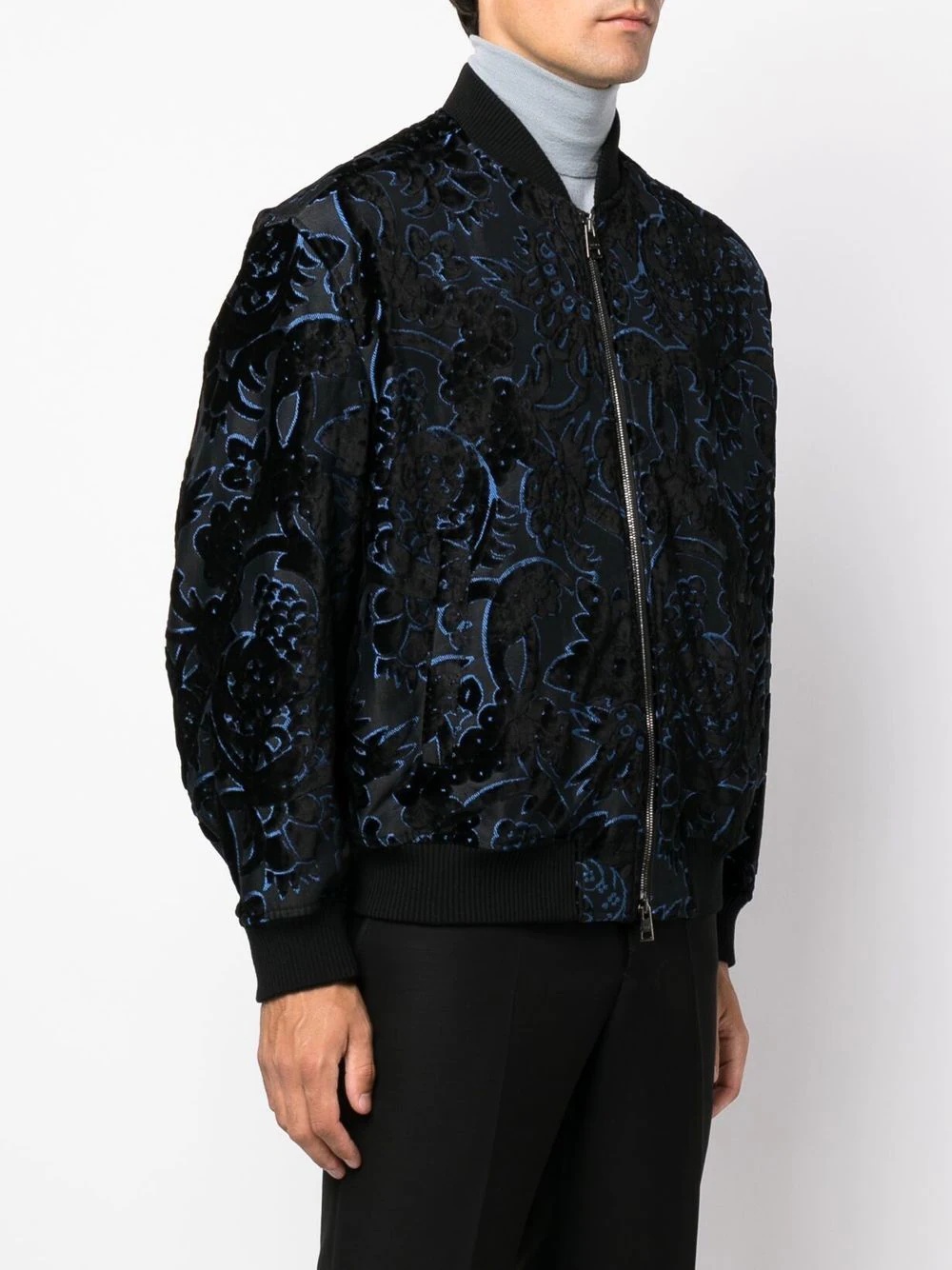 embroidered zipped bomber jacket - 3