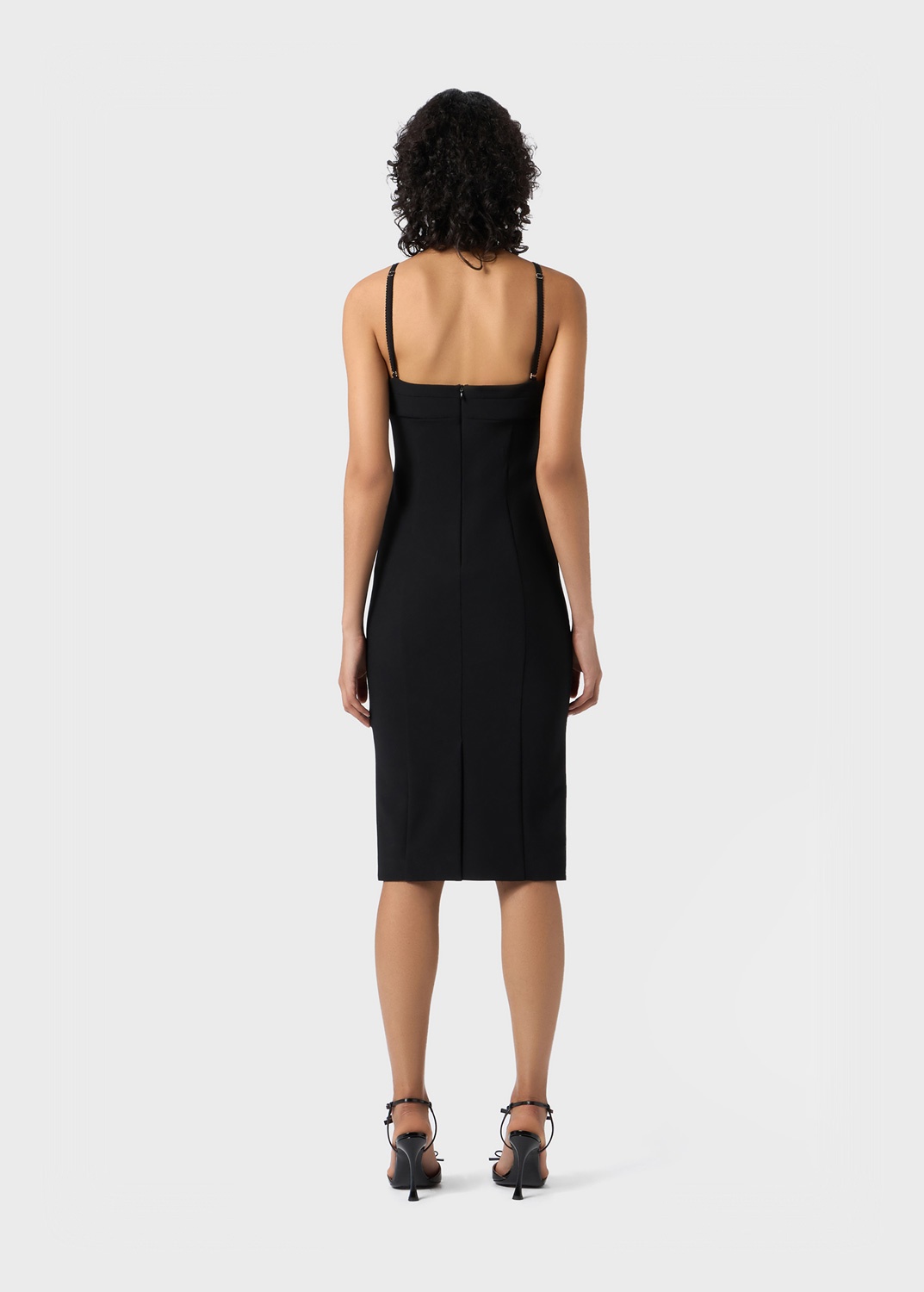 JERSEY COMPACT MIDI DRESS WITH BIJOUX PIN - 4