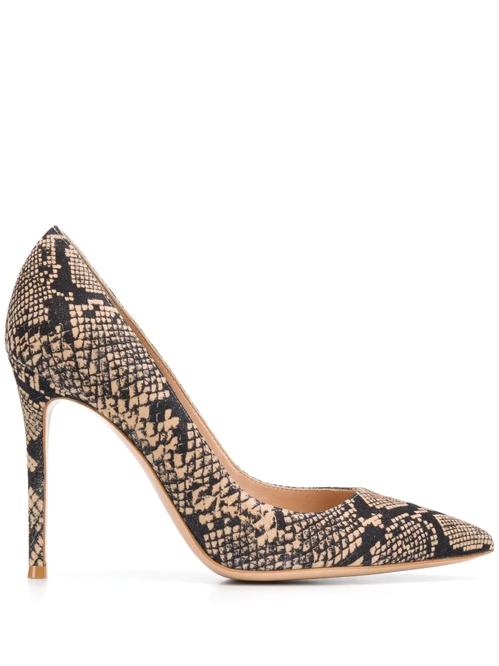 snakeskin-effect 100mm pumps - 1