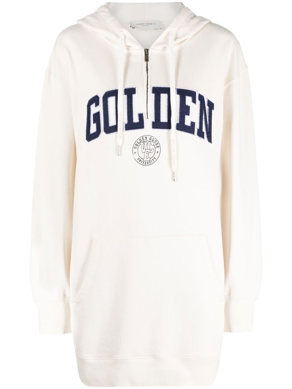 logo appliqué hoodie dress - 1