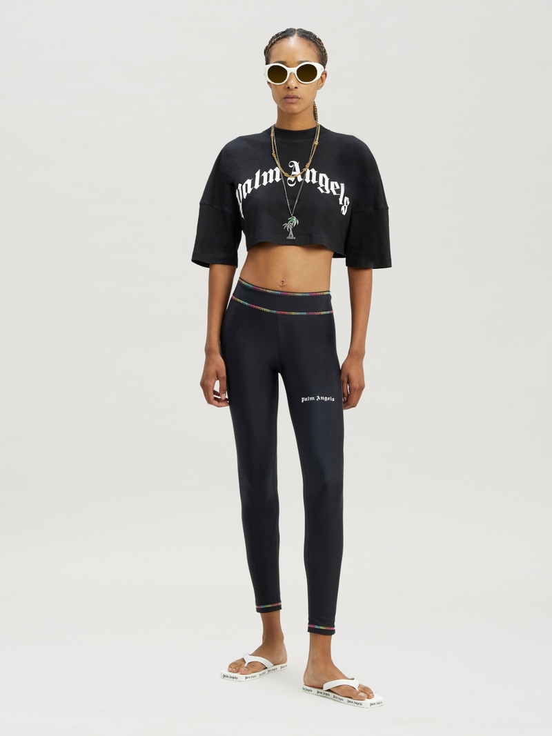 Palm Angels Curved Logo Back Zip T-Shirt outlook