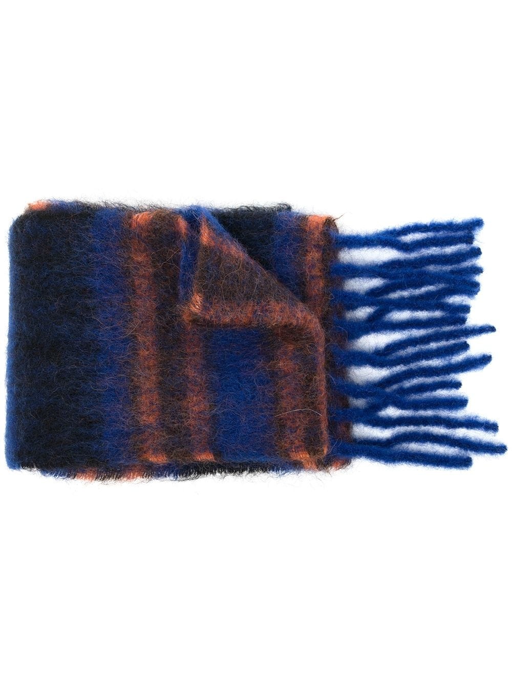 check-print fringed scarf - 1