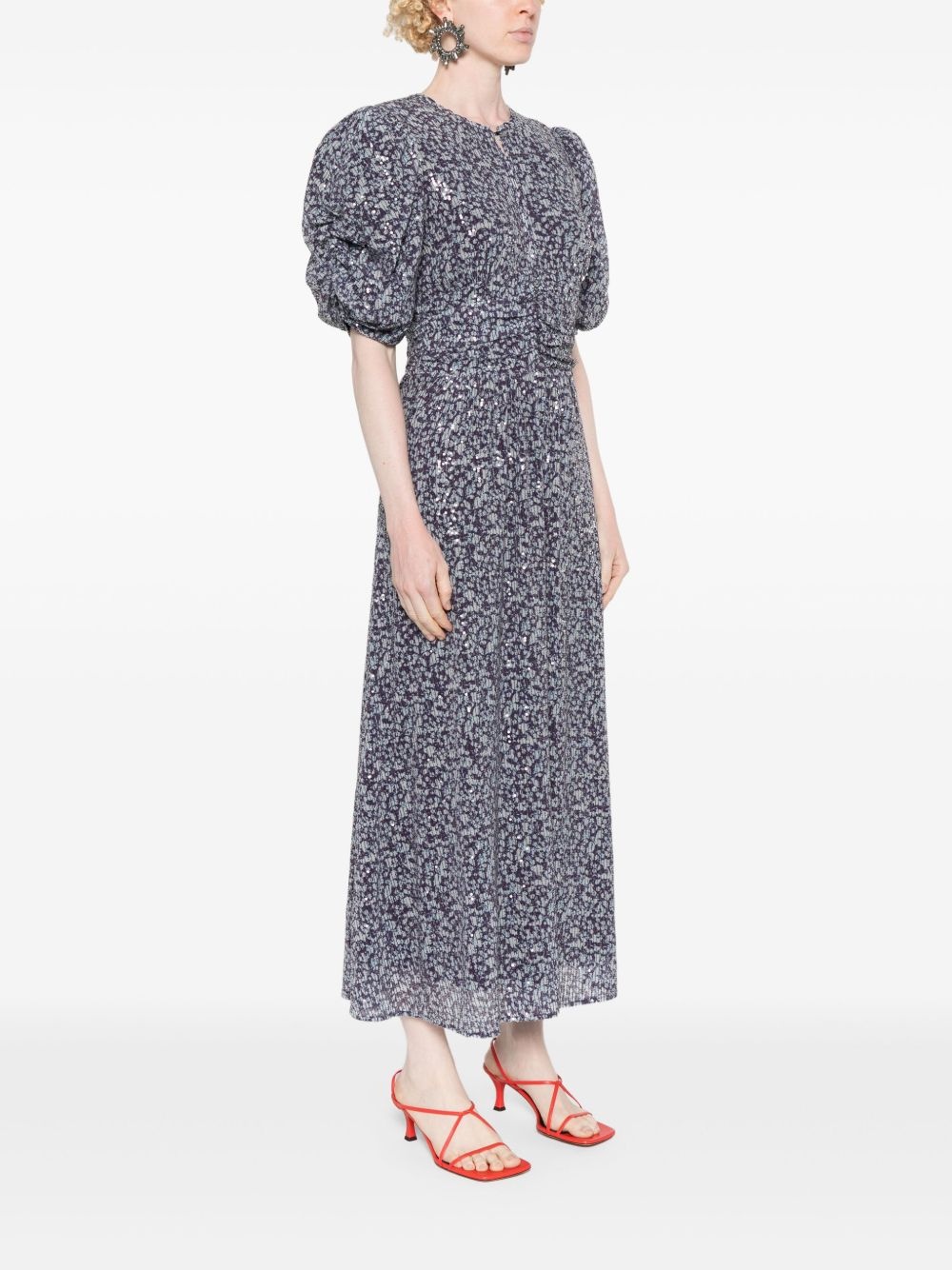 sequinned printed maxi dress - 3