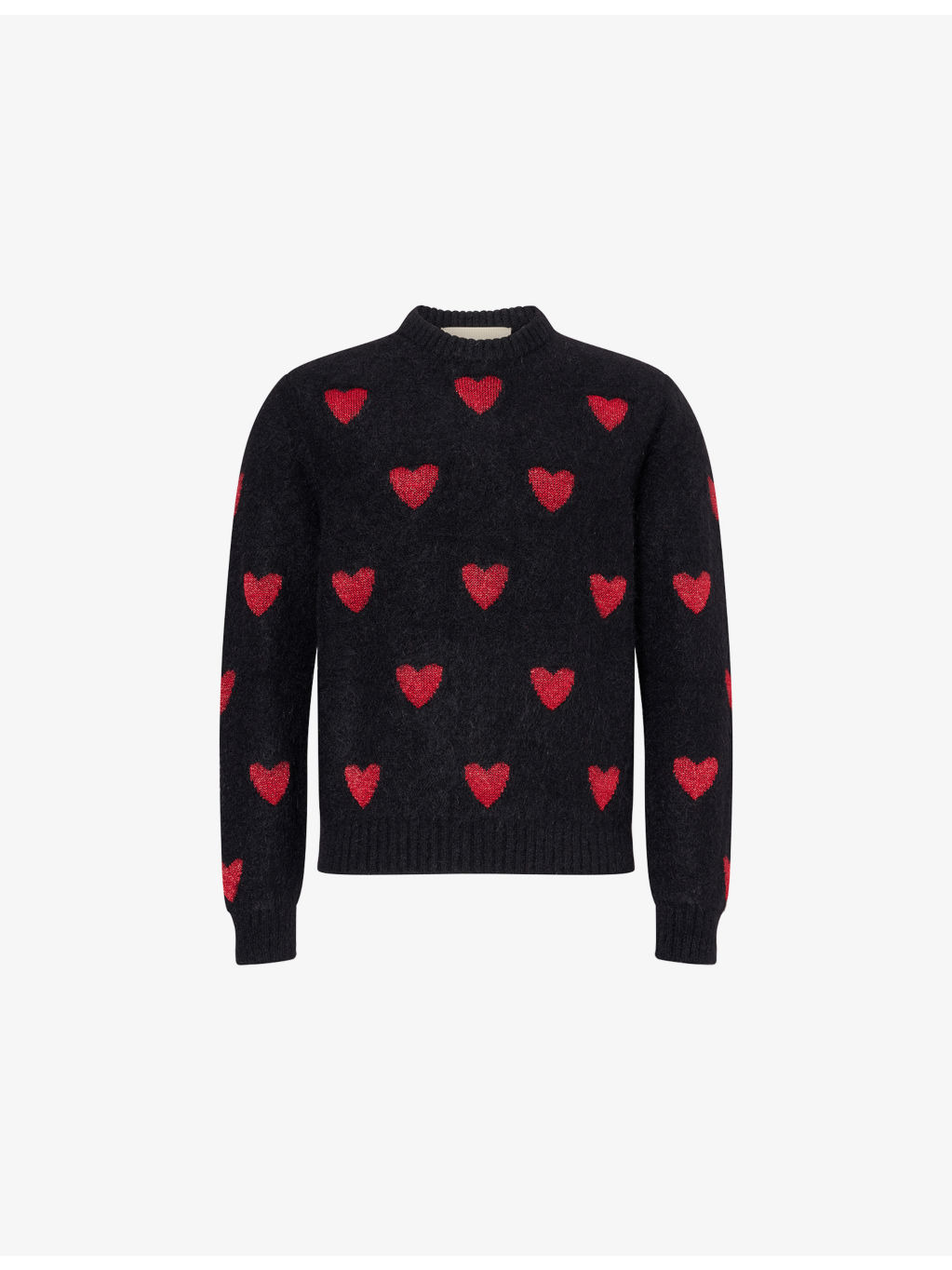 Heart-Print Crewneck Knitted Jumper - 1