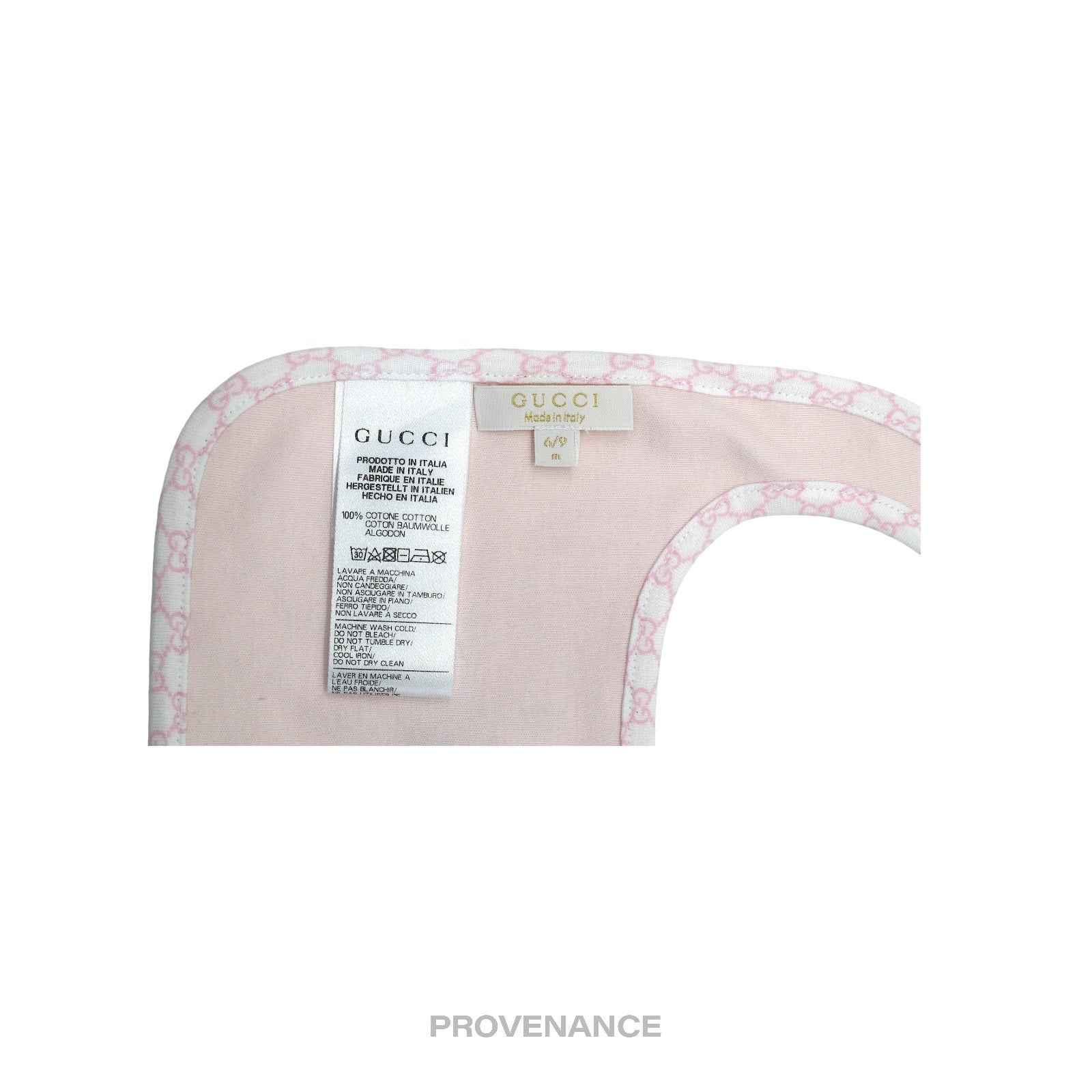 Gucci "It's a Gucci Girl" Baby Bib - White/Pink - 4