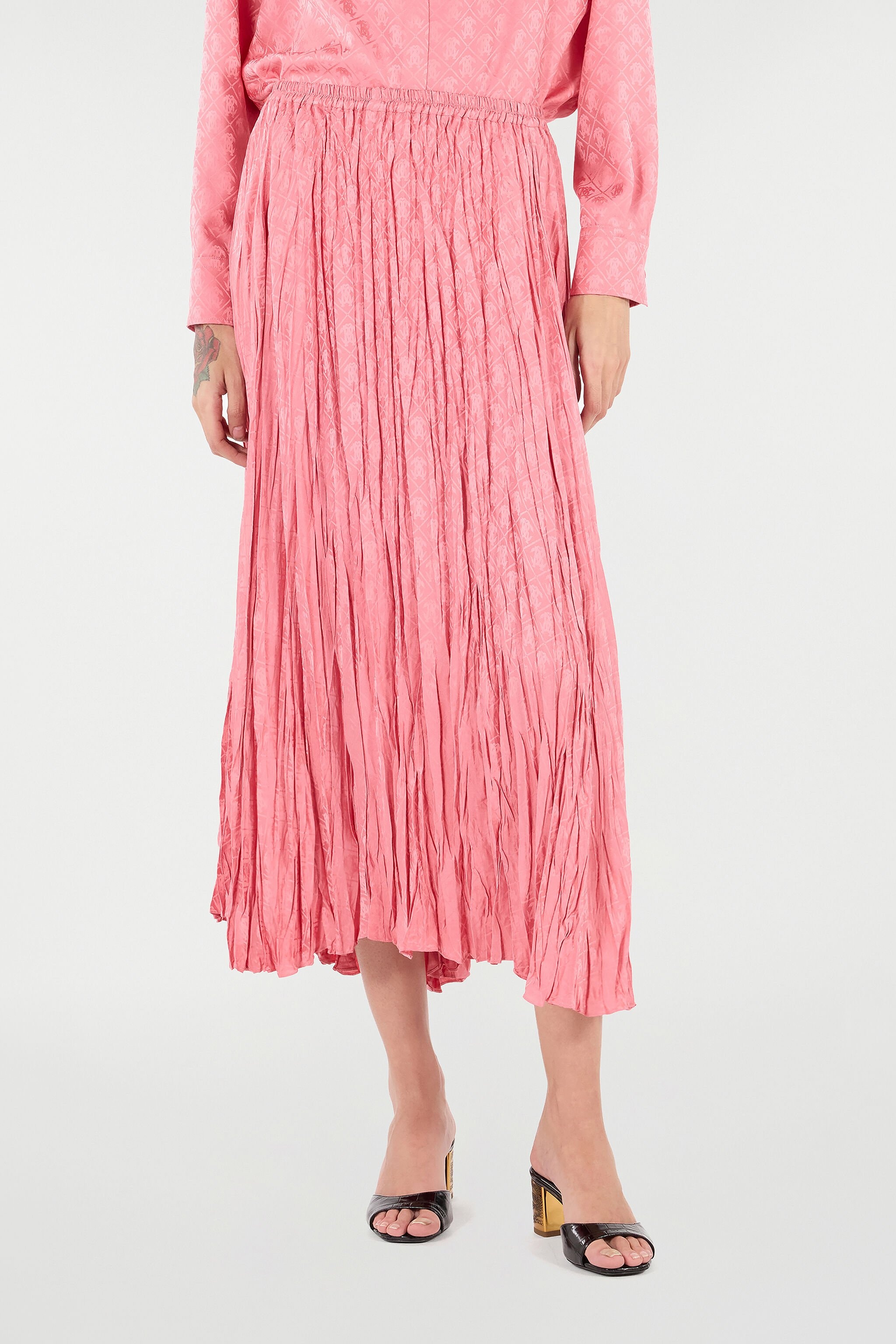 Crinkled Midi Skirt - 3