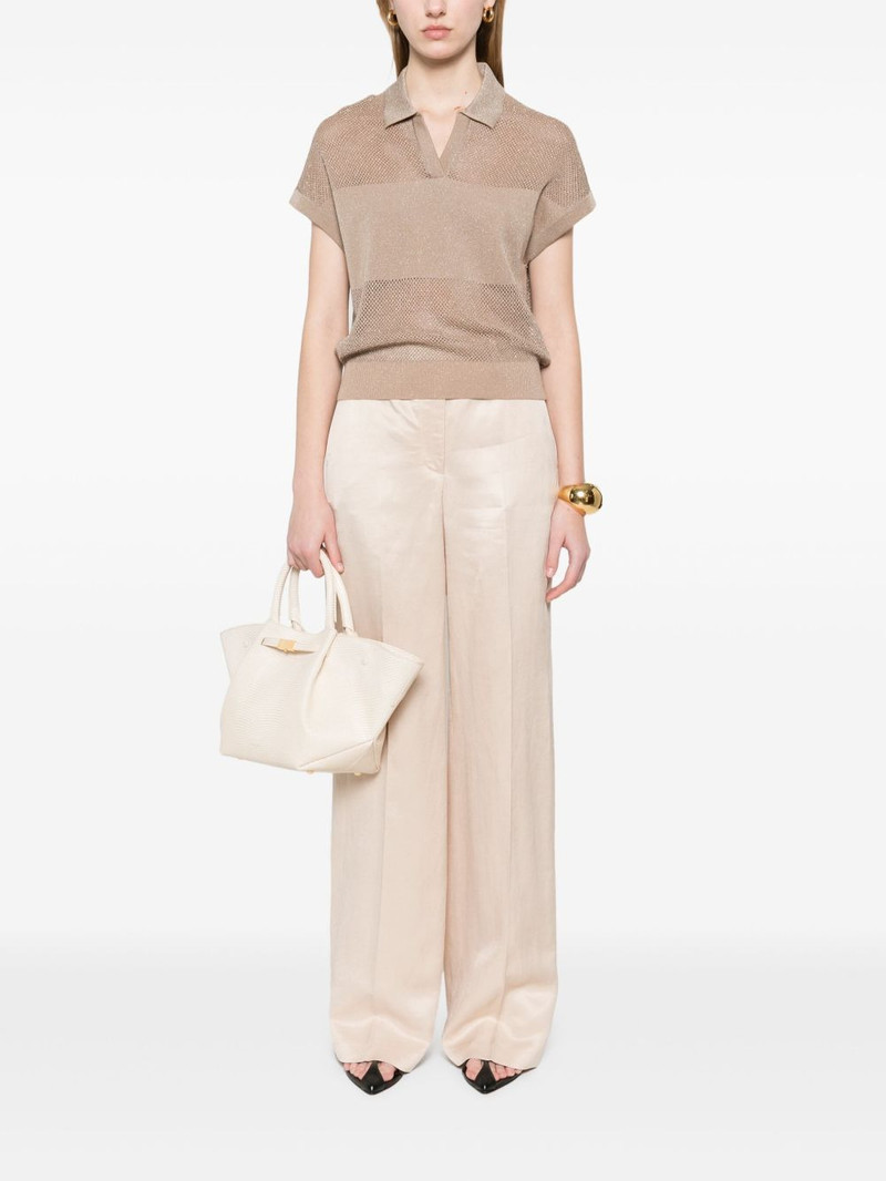 PESERICO lurex-embellished polo top outlook