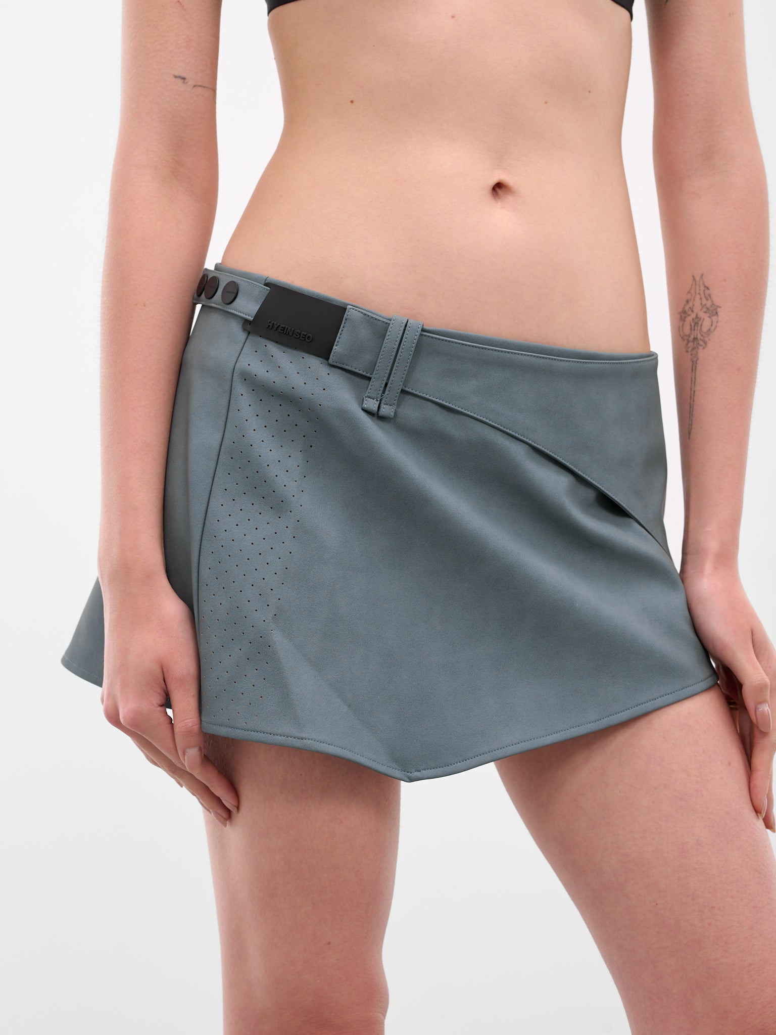 Gray Racer Wrap Mini Skirt - 5