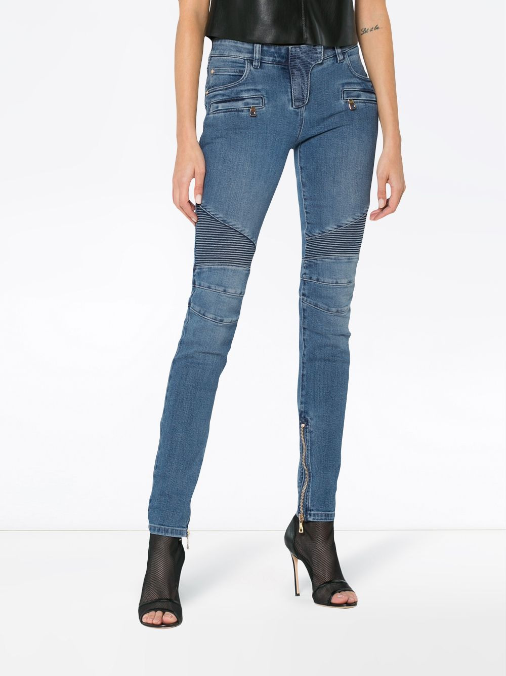 Blue Moto Skinny Jeans - 3
