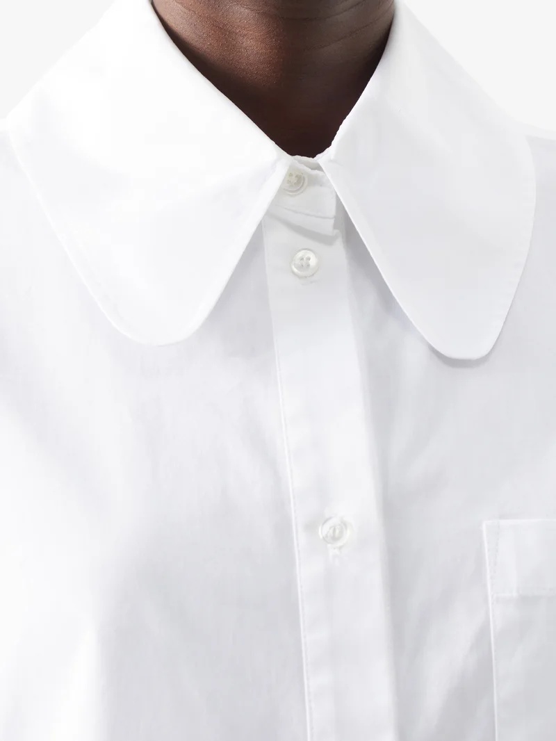 Oversized puff-sleeve cotton-poplin shirt - 4