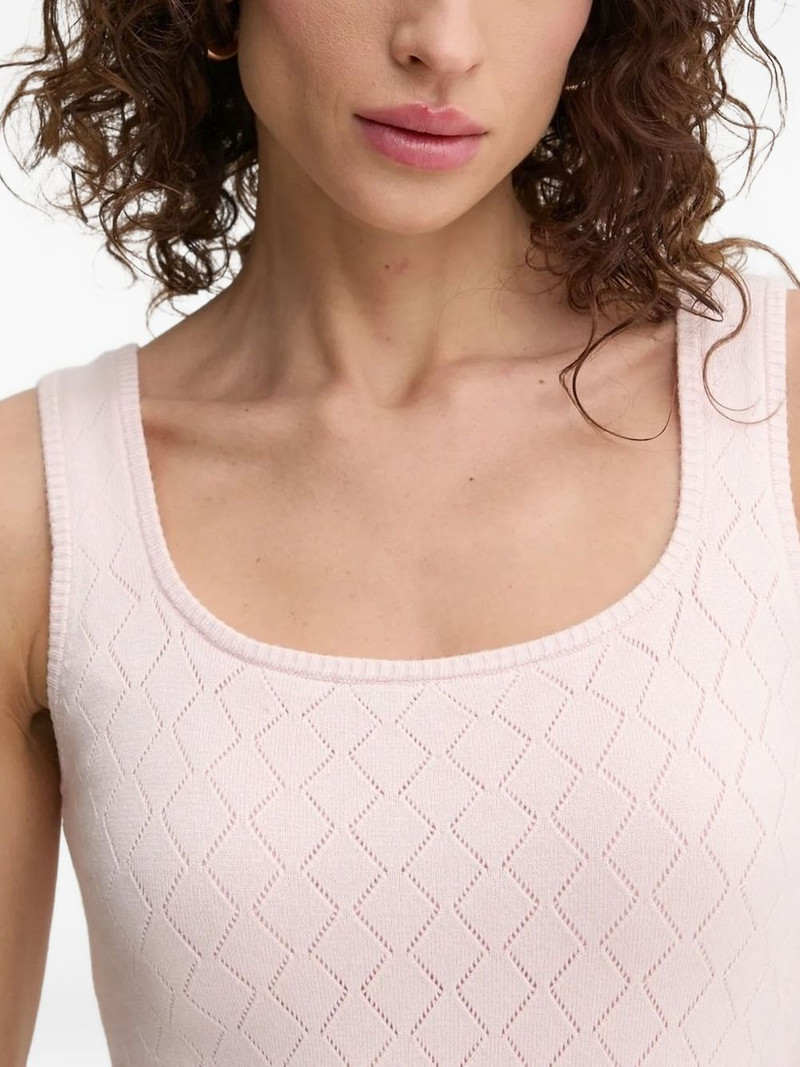diamond-pattern sleeveless mini dress 3