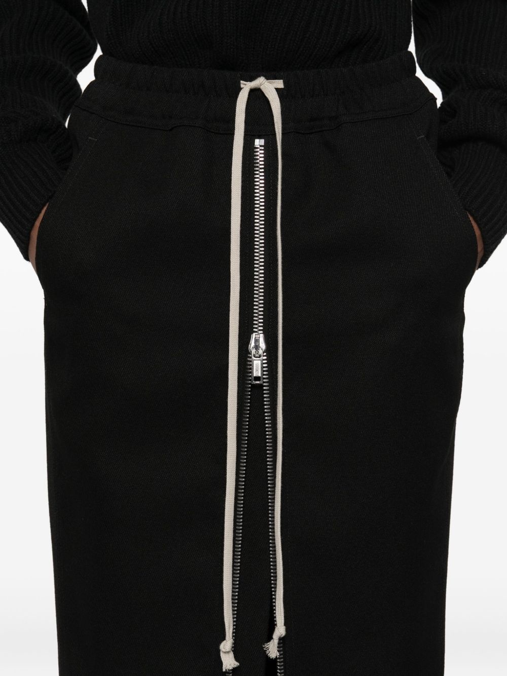 zip-front drawstring midi skirt - 5