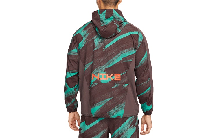 Nike Dri-fit Sport Clash hooded Half Zipper Athleisure Casual Sports Pullover Jacket Brown DD1724-20 - 2
