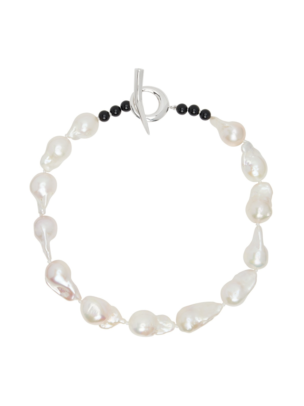 White Baroque Pearl Collar Necklace - 1