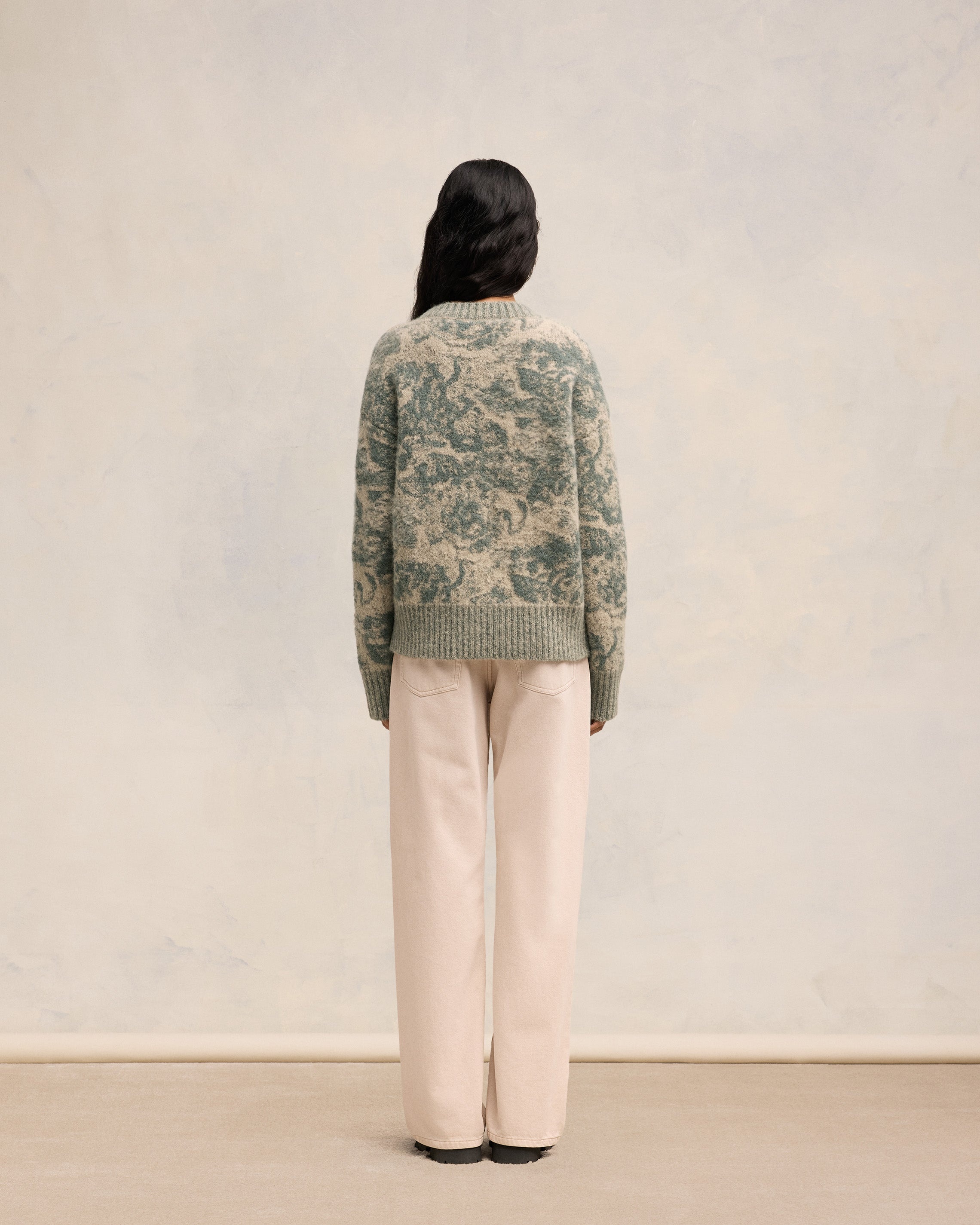 ALPACA MOHAIR JACQUARD CREWNECK - 5