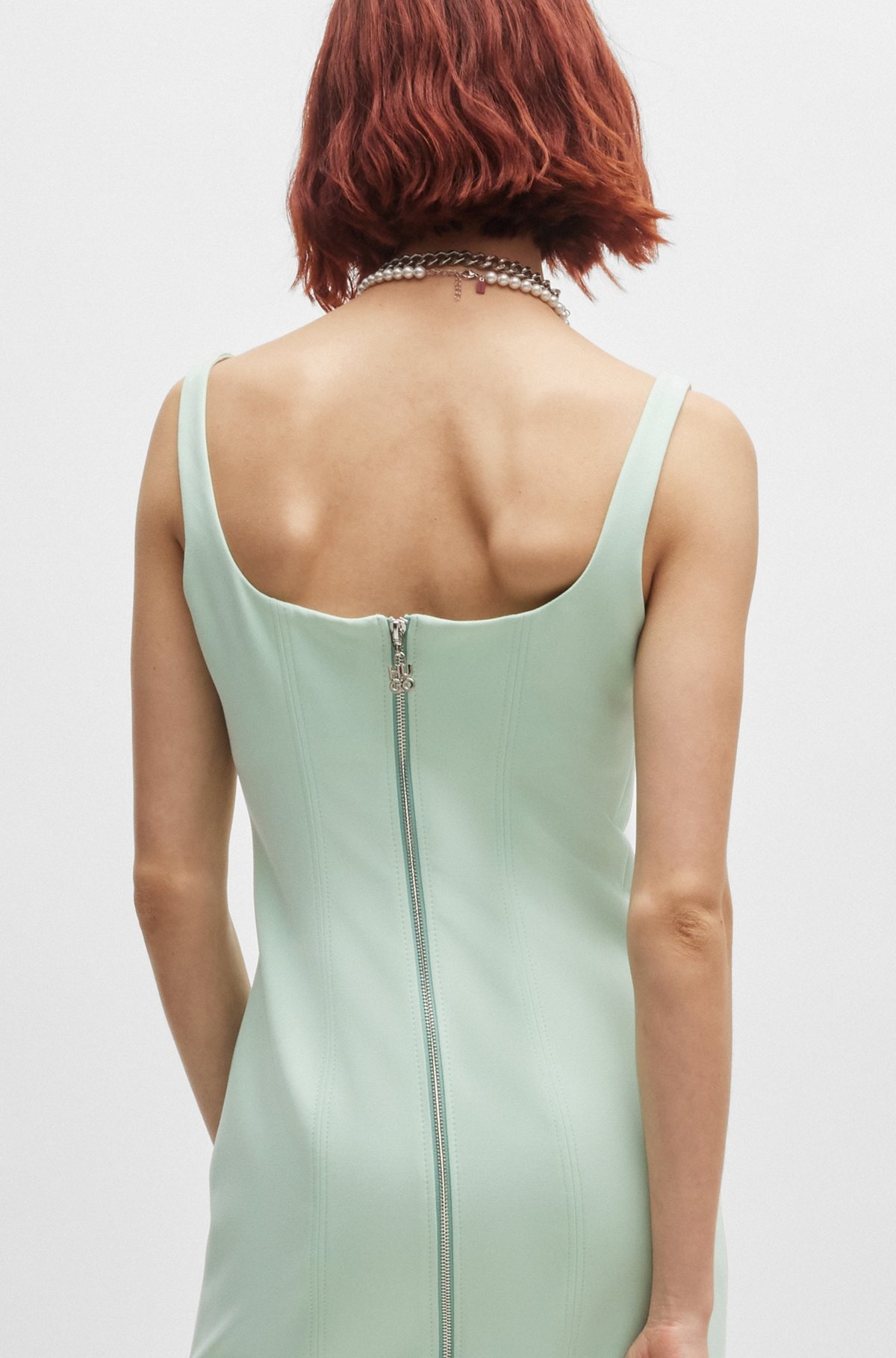 SLEEVELESS MIDI DRESS WITH SEAM DETAILS - 6