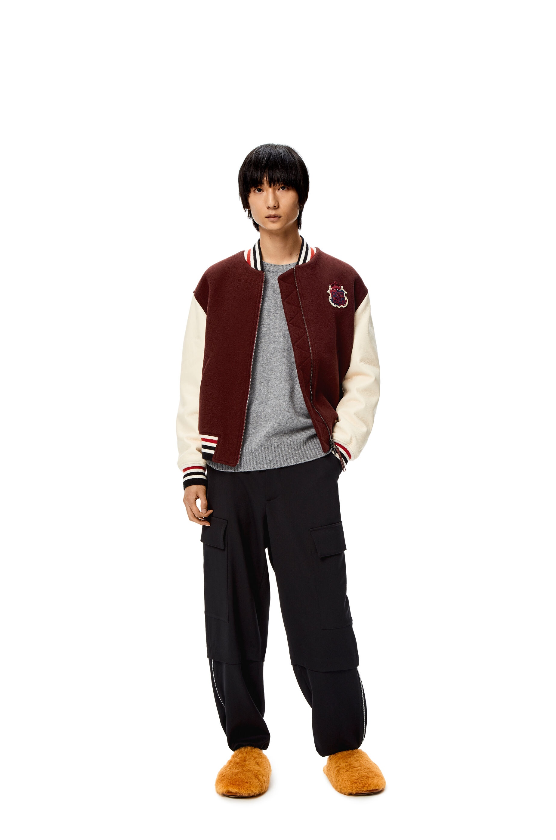 Herbarium embroidered bomber in wool and calfskin - 2