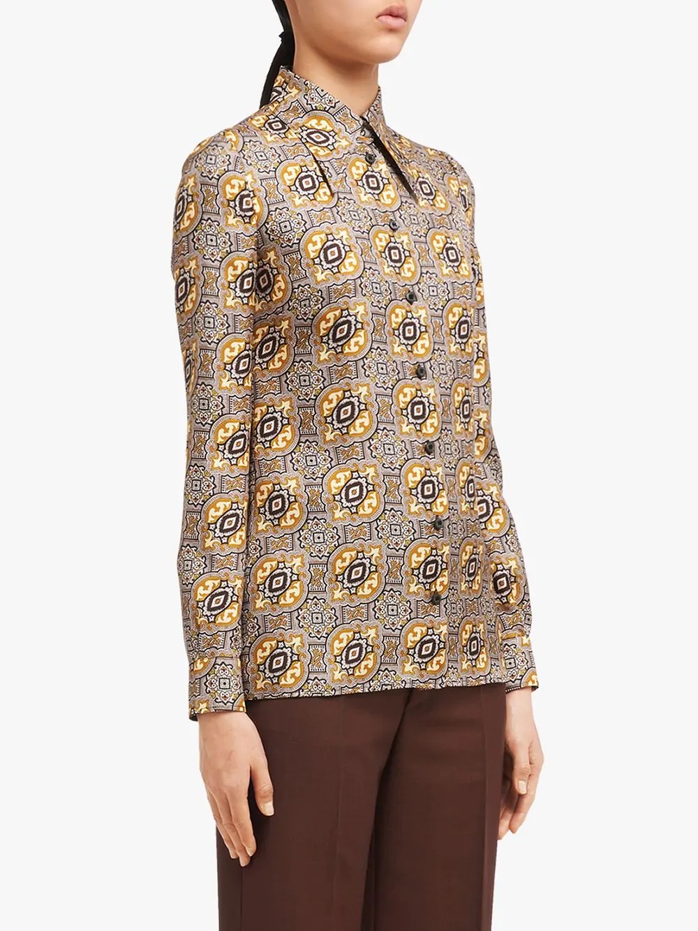 mosaic printed twill blouse - 3