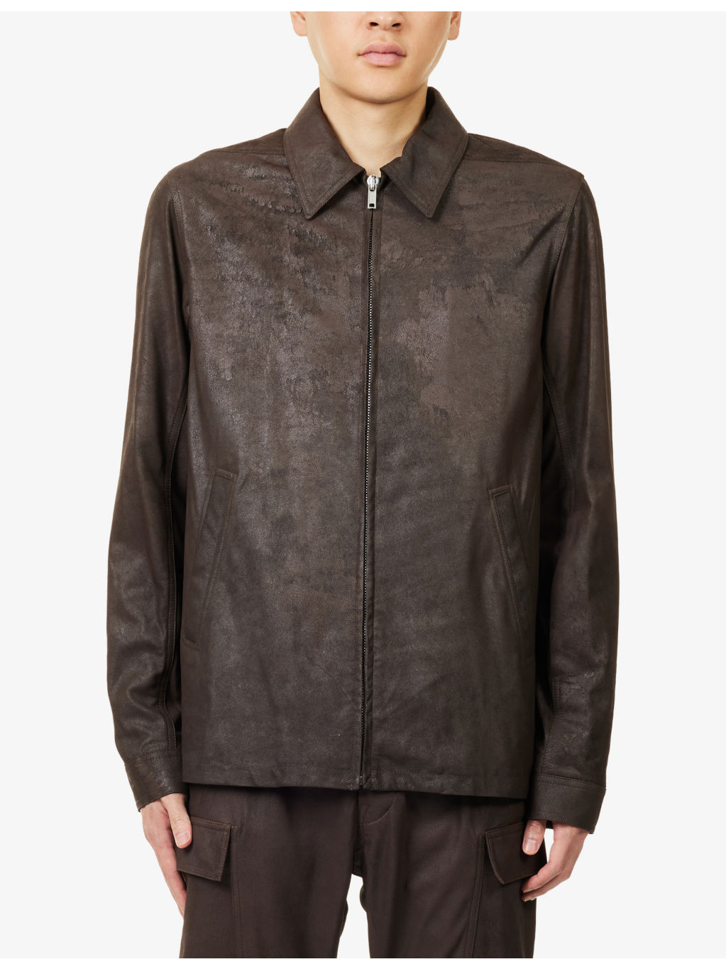Brad Pointed-Collar Leather Jacket - 3