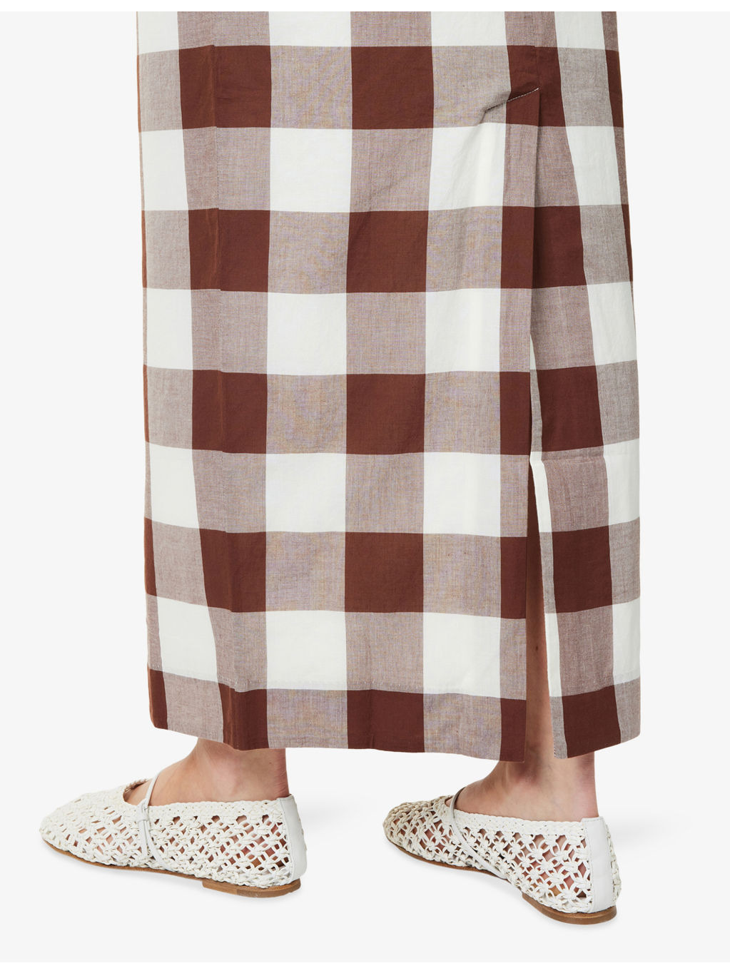 Mira Gingham-Print Cotton Maxi Skirt - 5