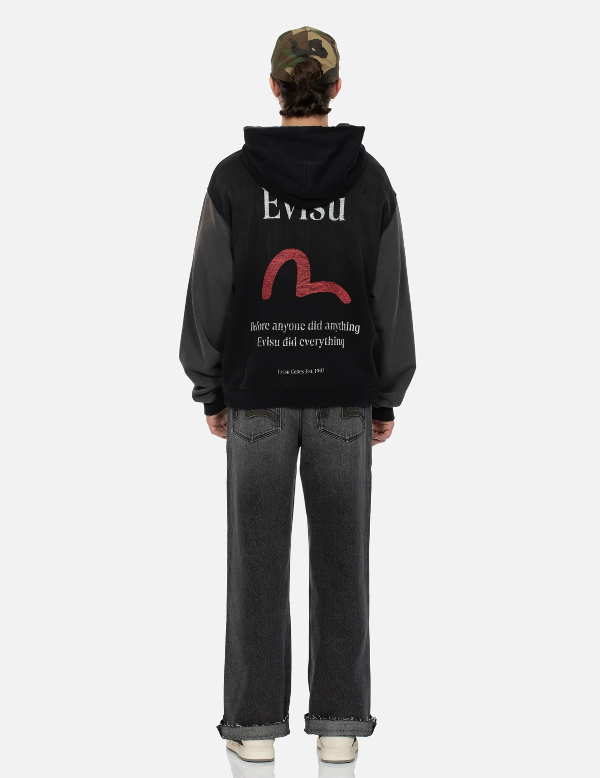 SEAGULL AND LOGO PRINT BOXY HOODIE - 5