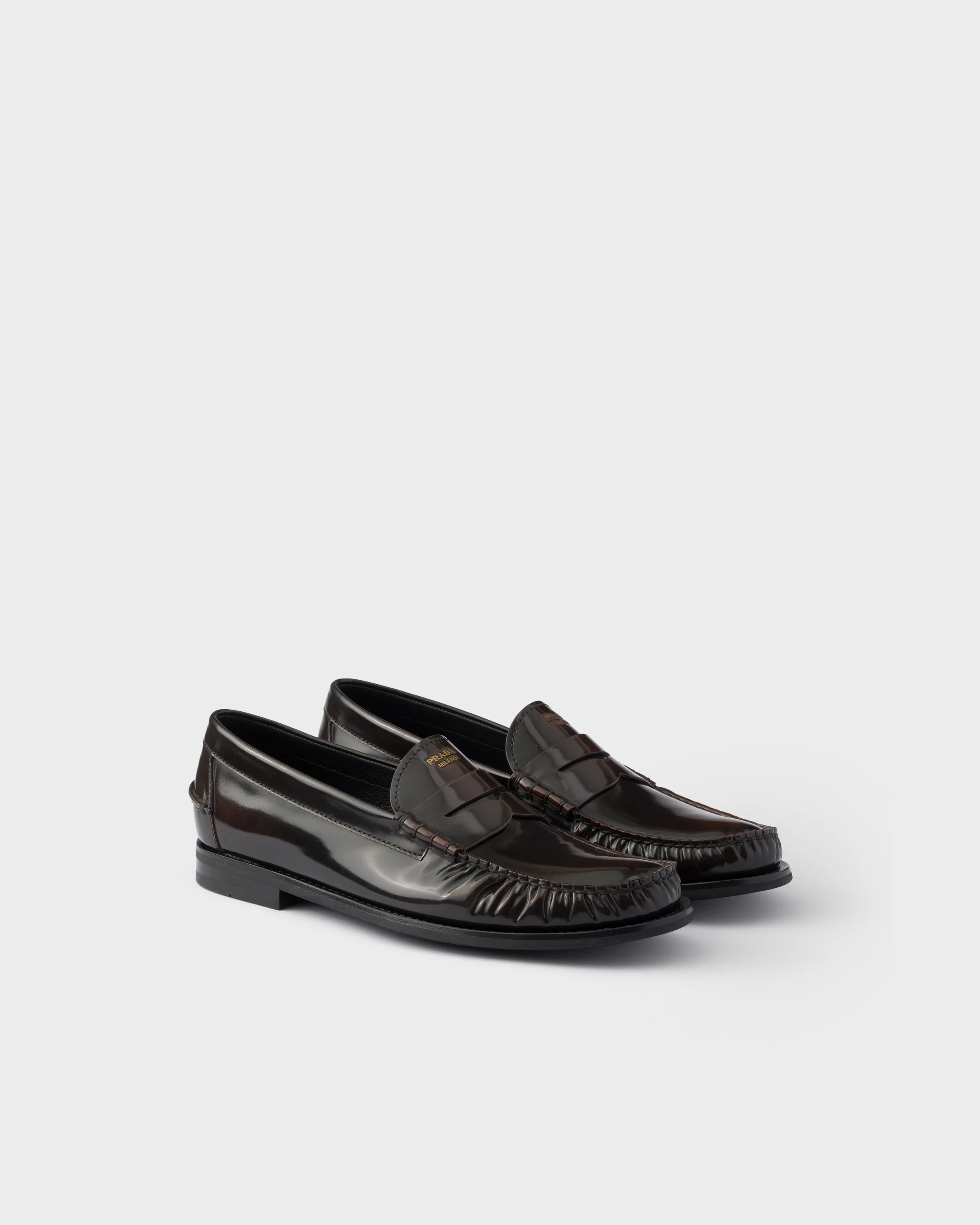 Brushed leather loafers - 1
