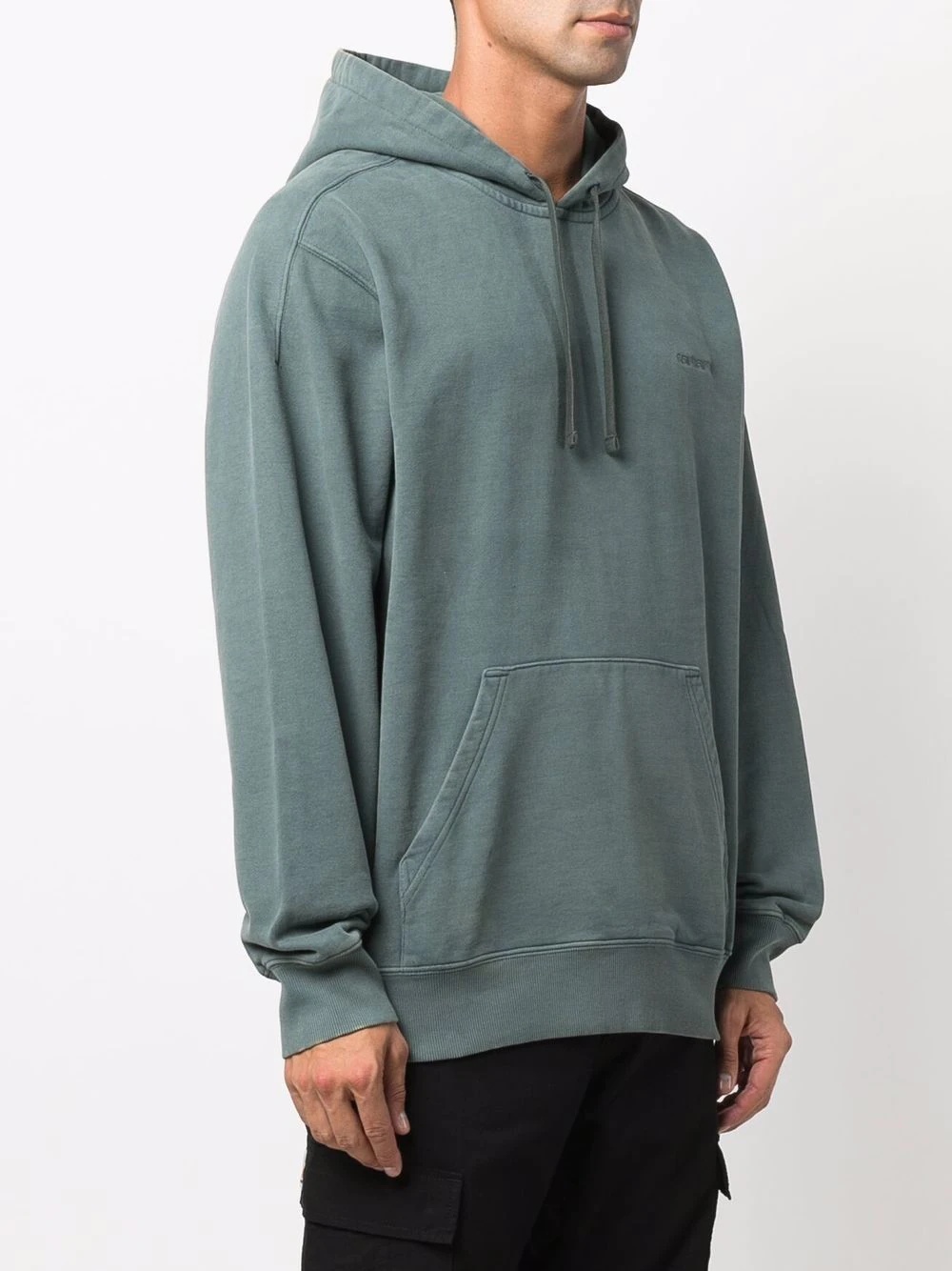 embroidered-logo drawstring hoodie - 3