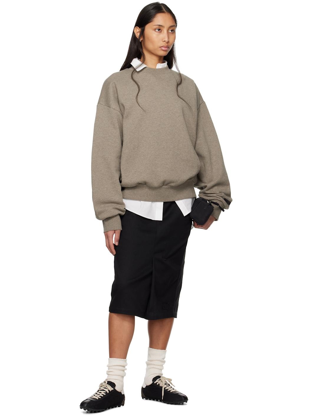 Gray Classic Crewneck Sweatshirt - 5