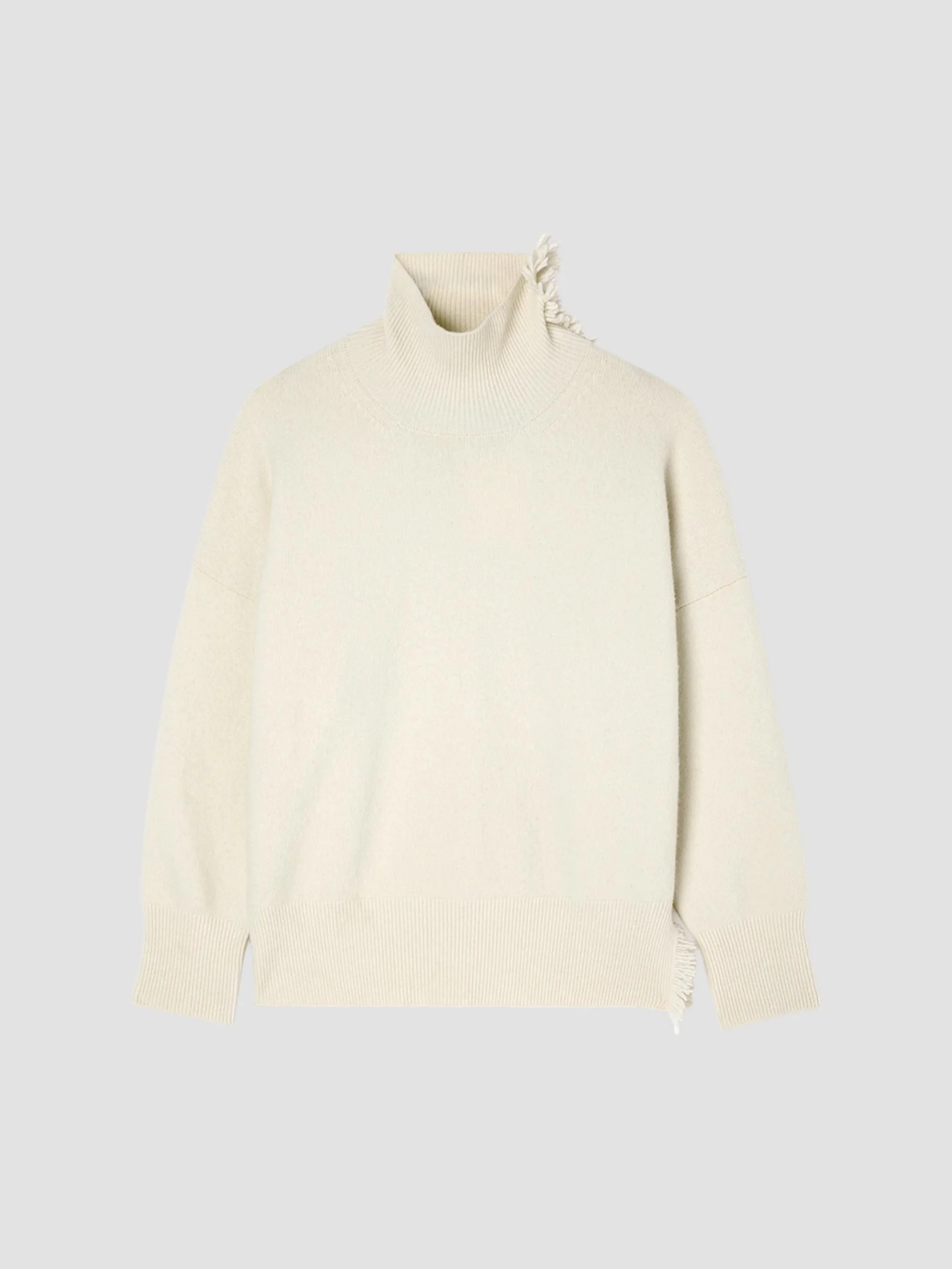 Women's Stretch-Wool Turtleneck Sweater - Off White - 1