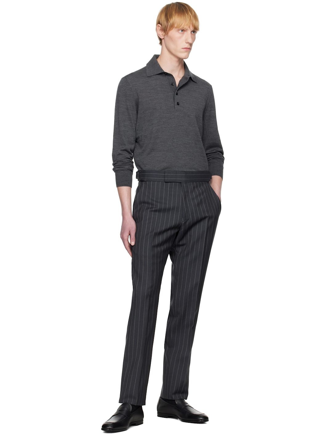 【関税込み】TOM FORD ブラック Sean Twisted Band ローファー TOM FORD Sean Textured Leather-Trimmed Suede Loafers for Men