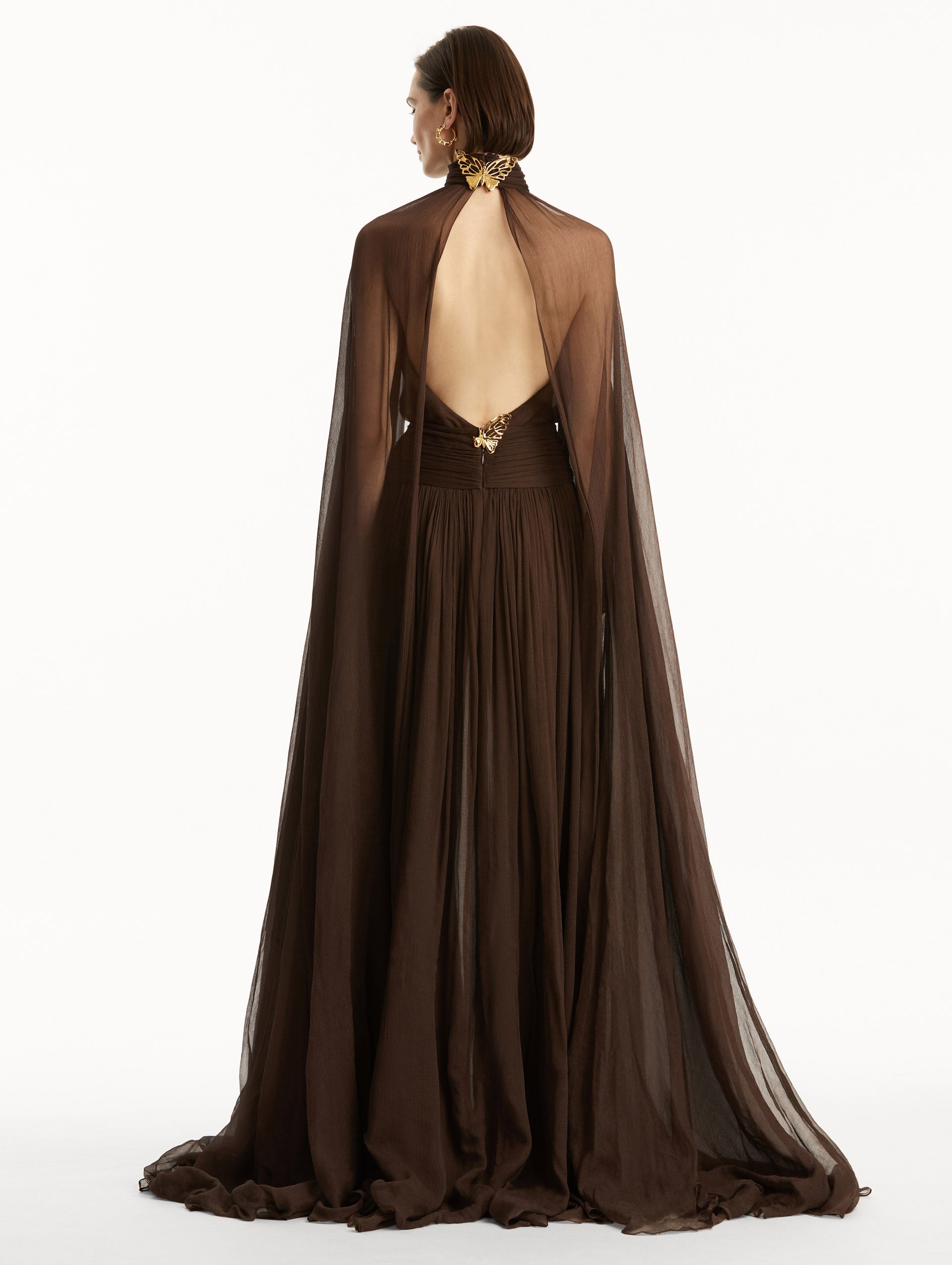 BUTTERFLY-DETAILED CHIFFON CAFTAN - 3