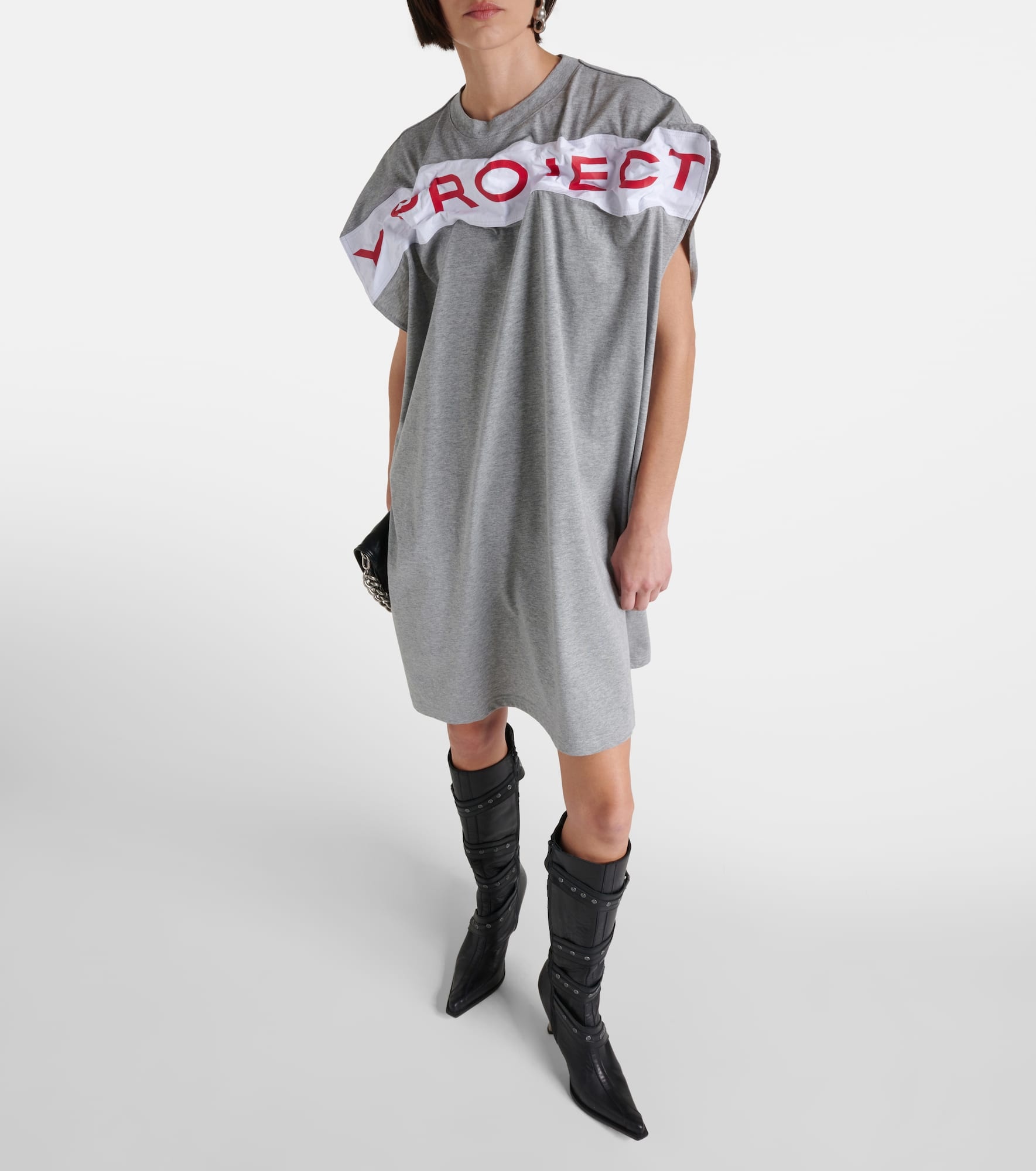 Logo cotton jersey minidress - 2