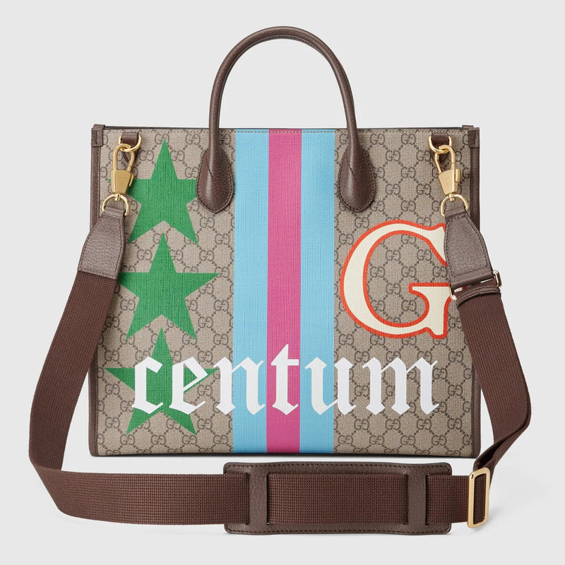 Medium tote with geometric print 3