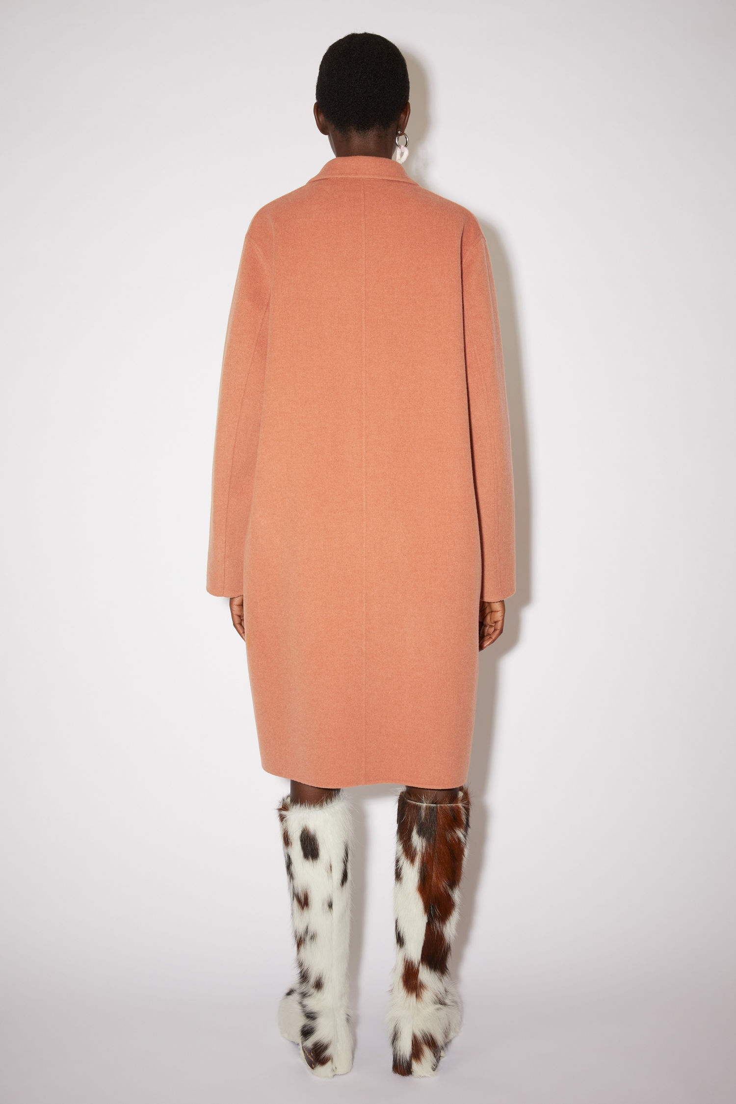 Single-breasted coat - Salmon pink - 3