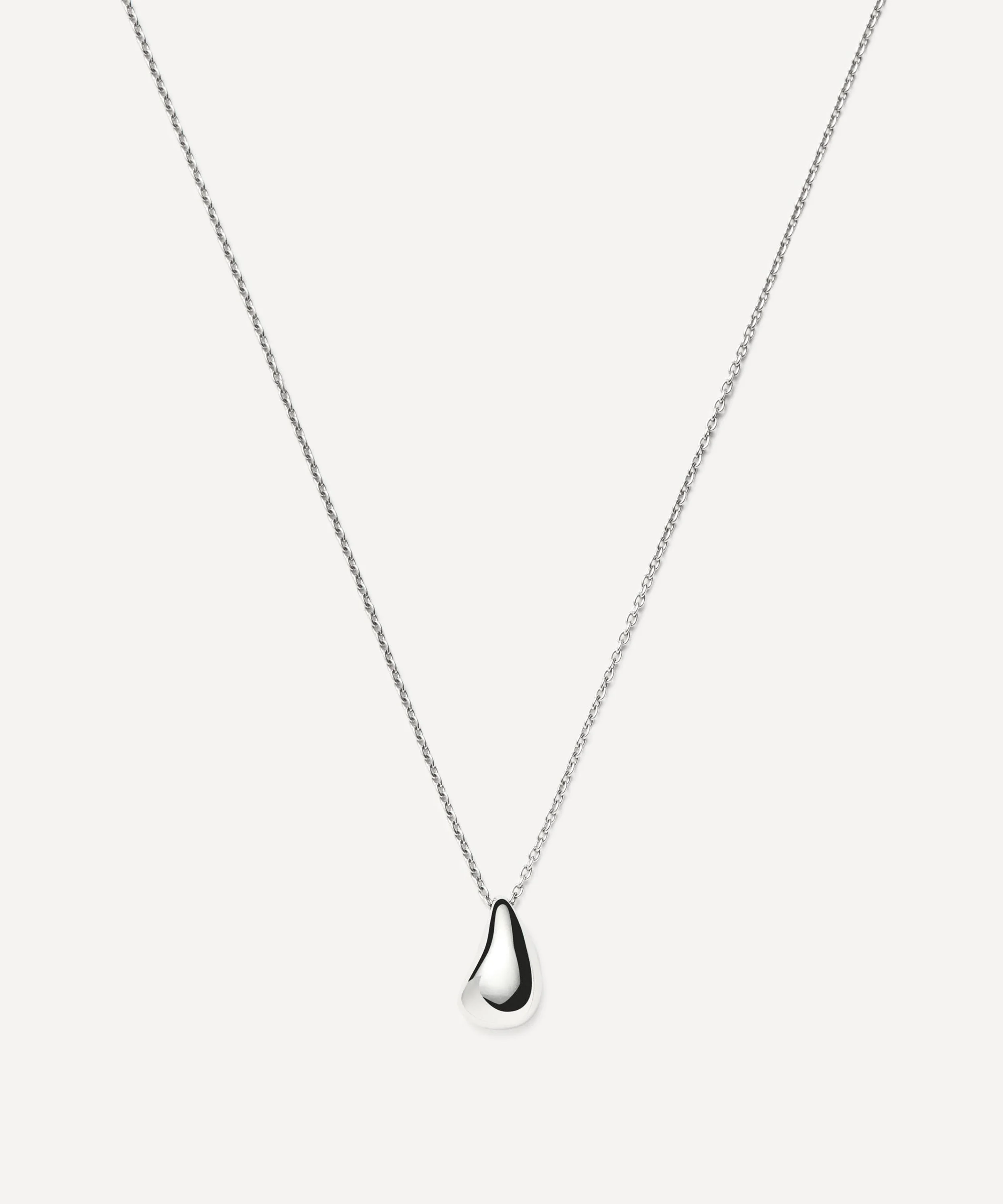 X Savi Sterling Silver Sculptural Droplet Pendant Necklace - 1