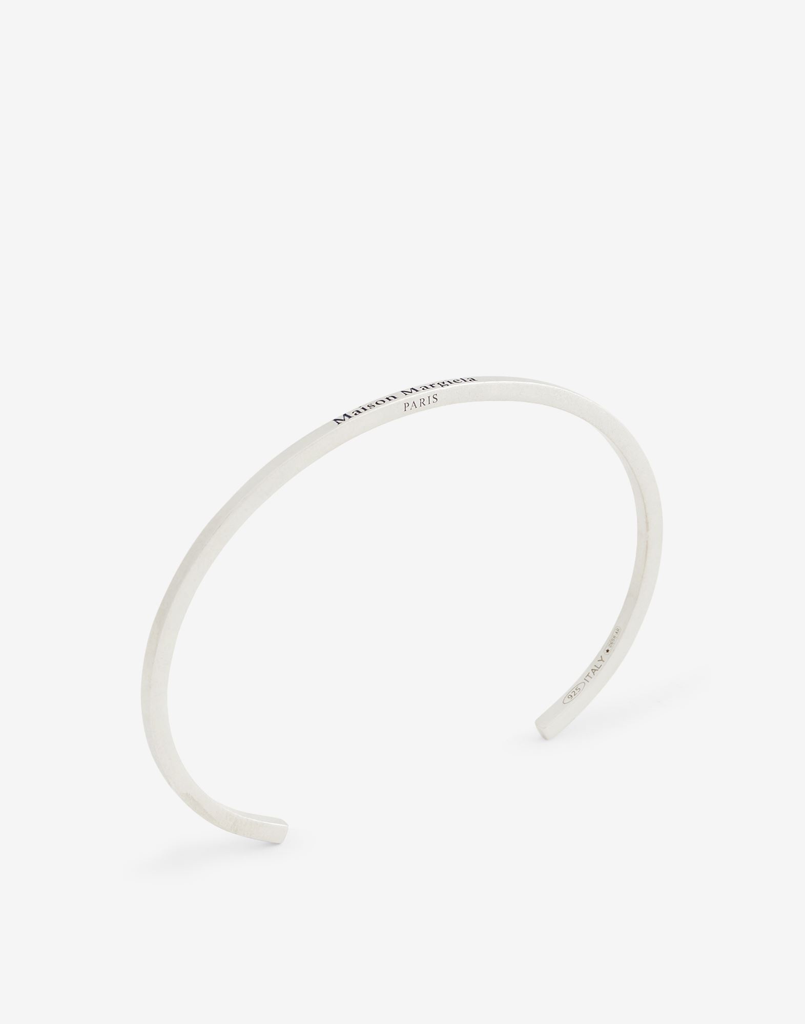Logo engraved slim silver cuff - 3