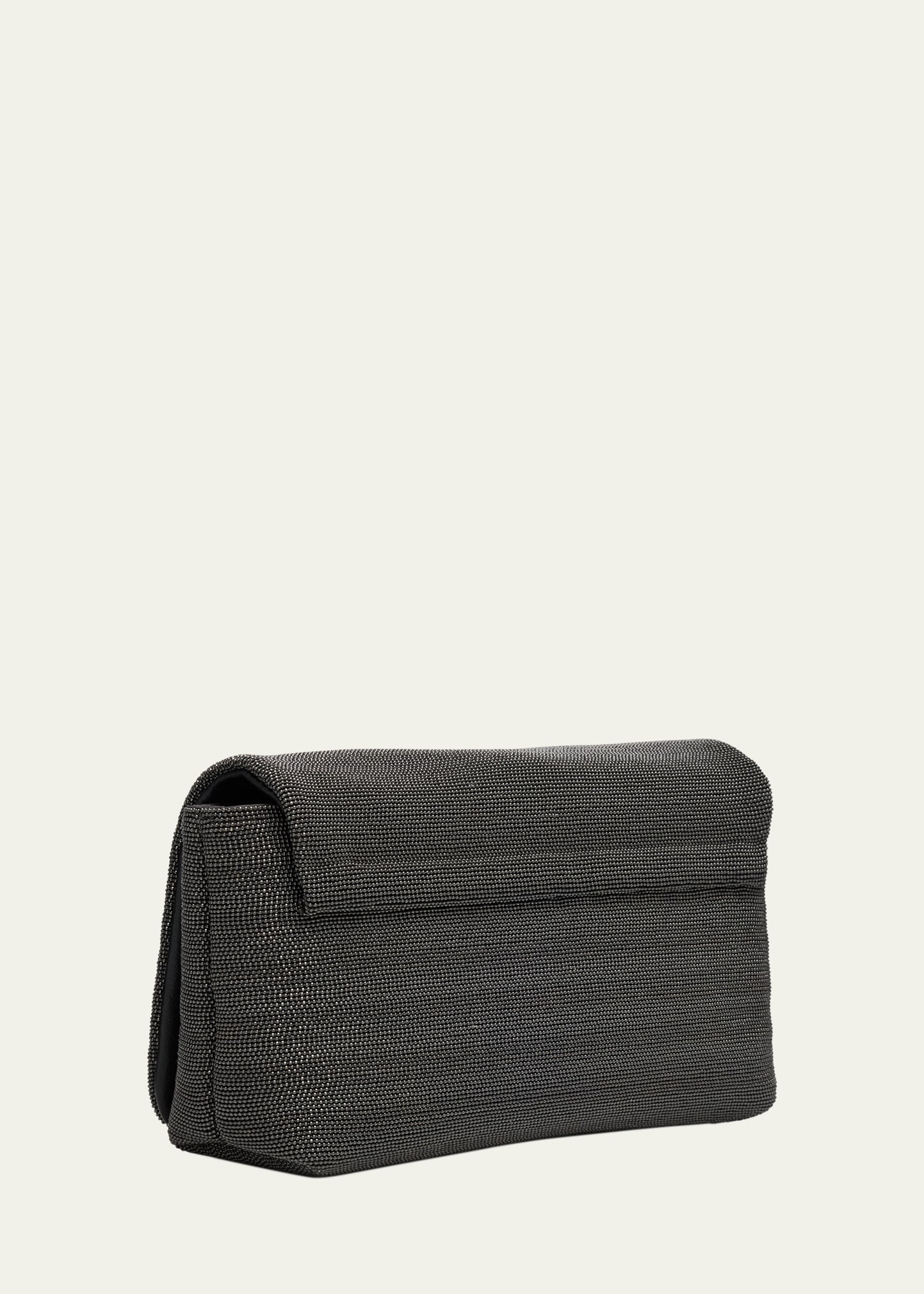 Monili Convertible Flap Leather Clutch Bag - 3