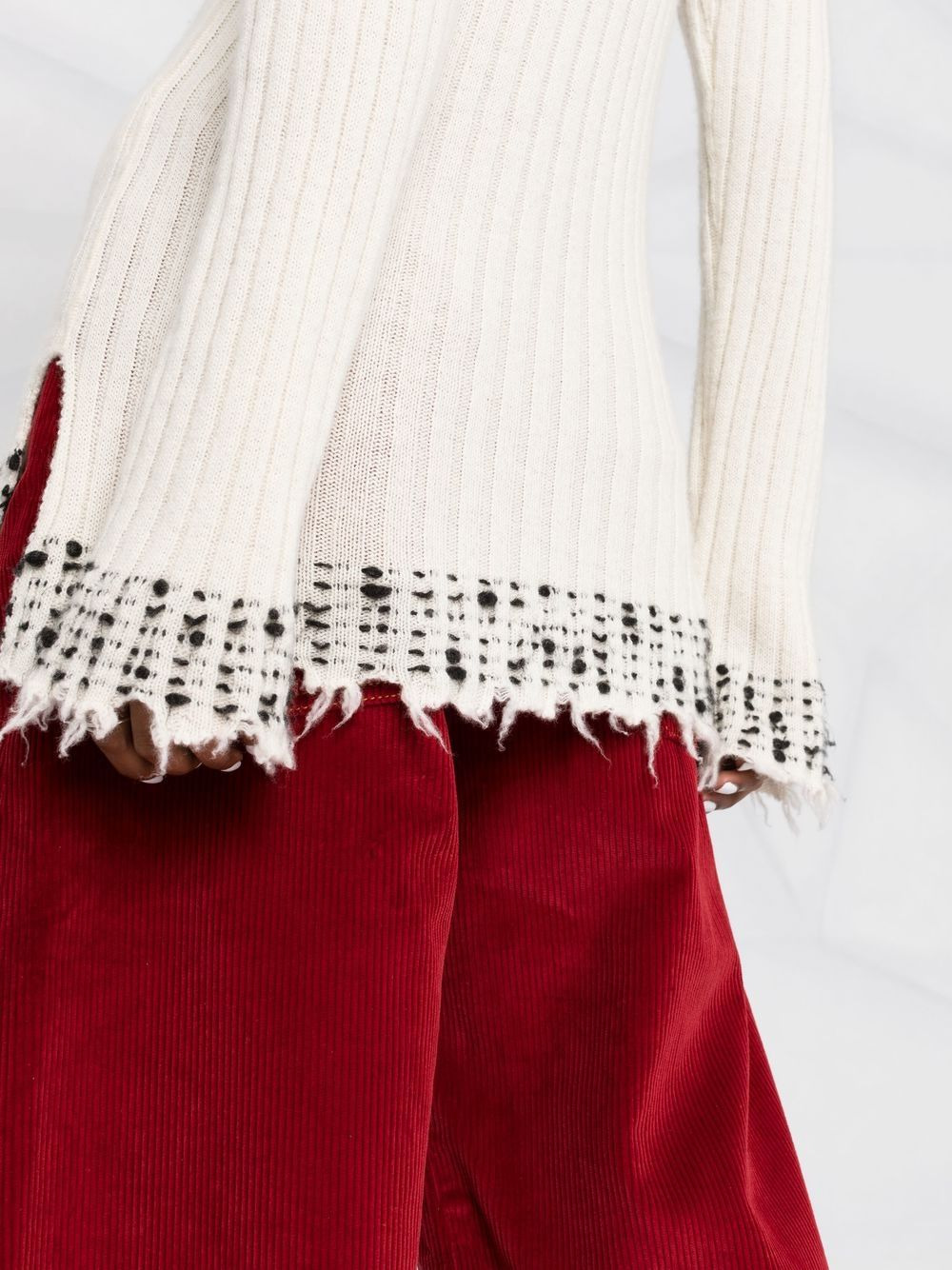 stippled trim ribbed jumper - 3