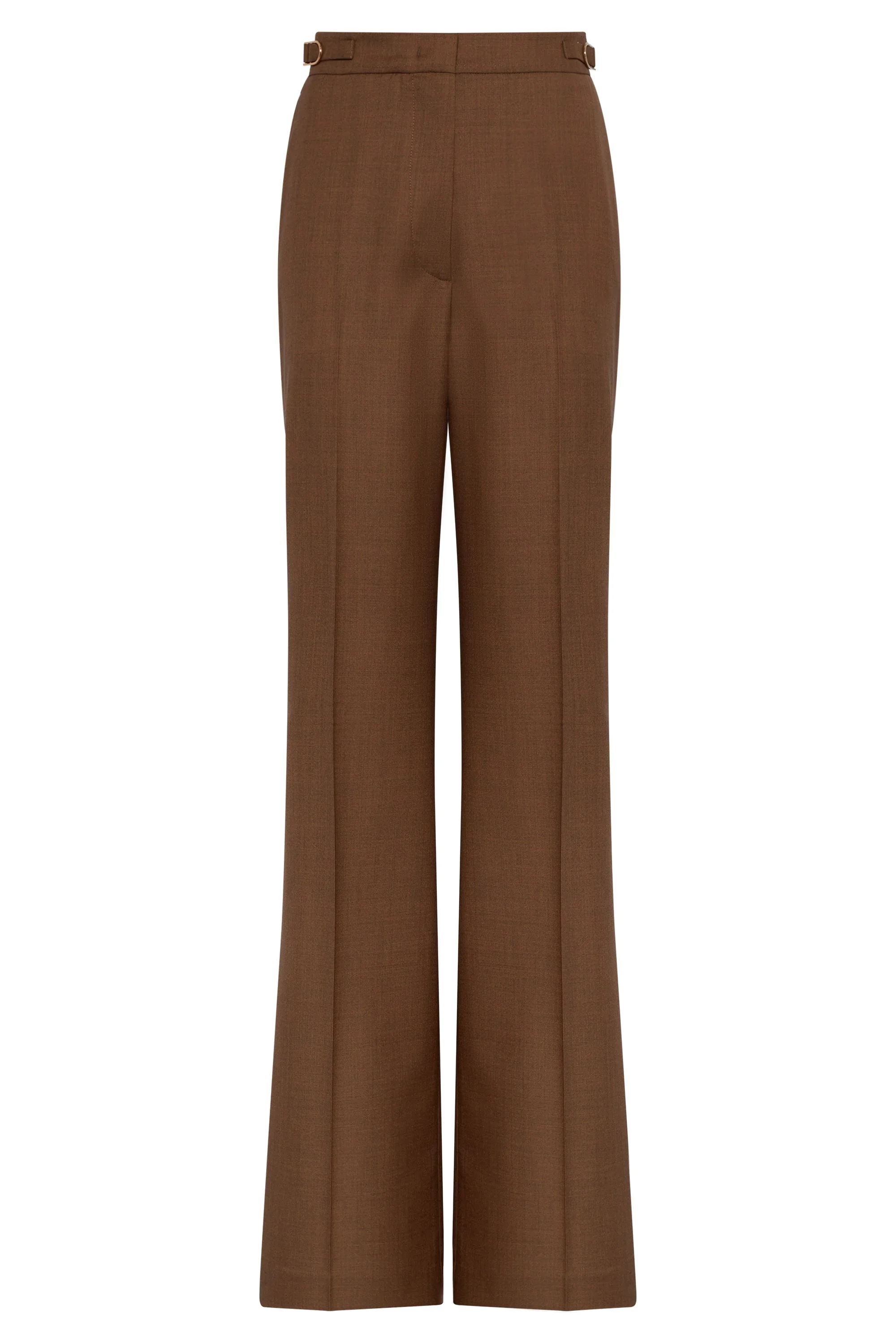 Vesta Pant in Chestnut Wool Silk - 1