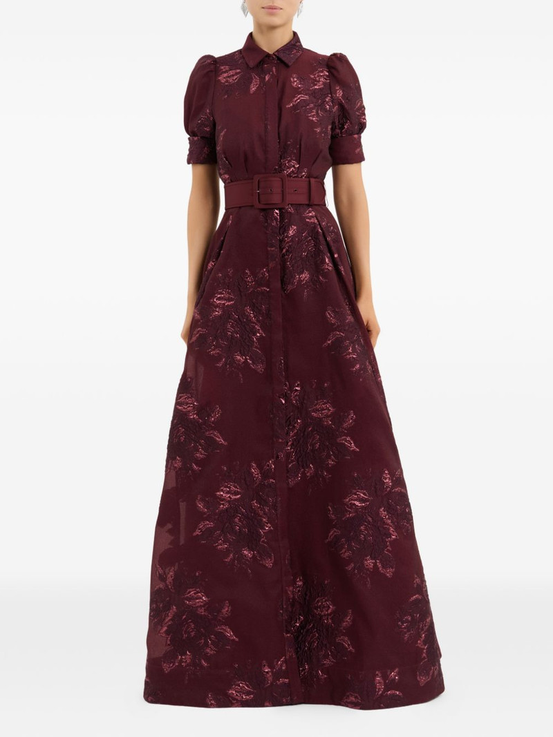 REBECCA VALLANCE Arlette belted floral short-sleeve maxi dress outlook