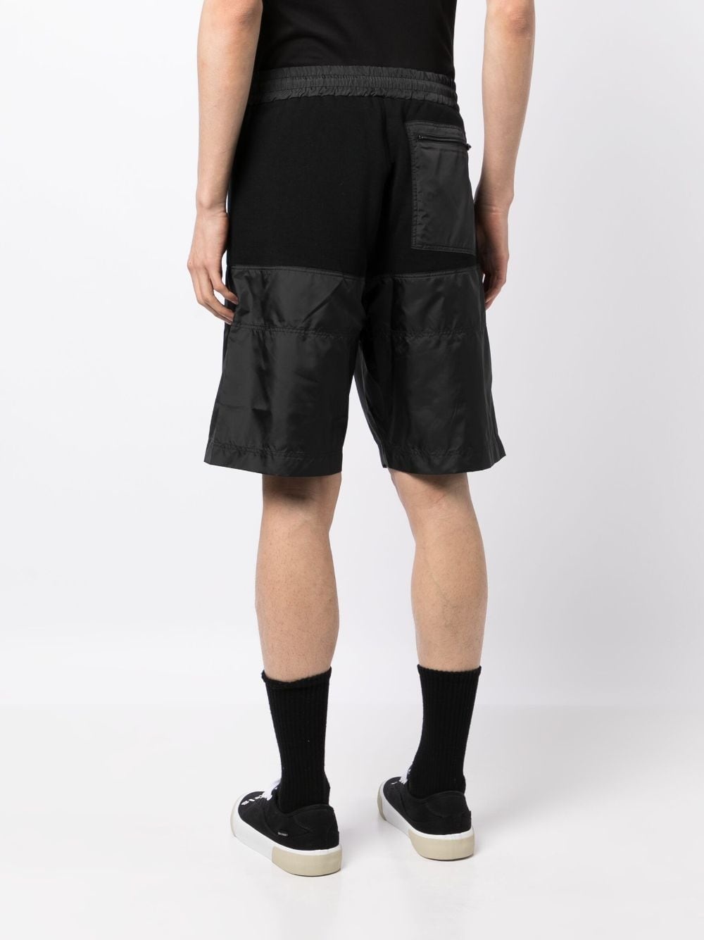 panelled-design elasticated-waistband track shorts - 4